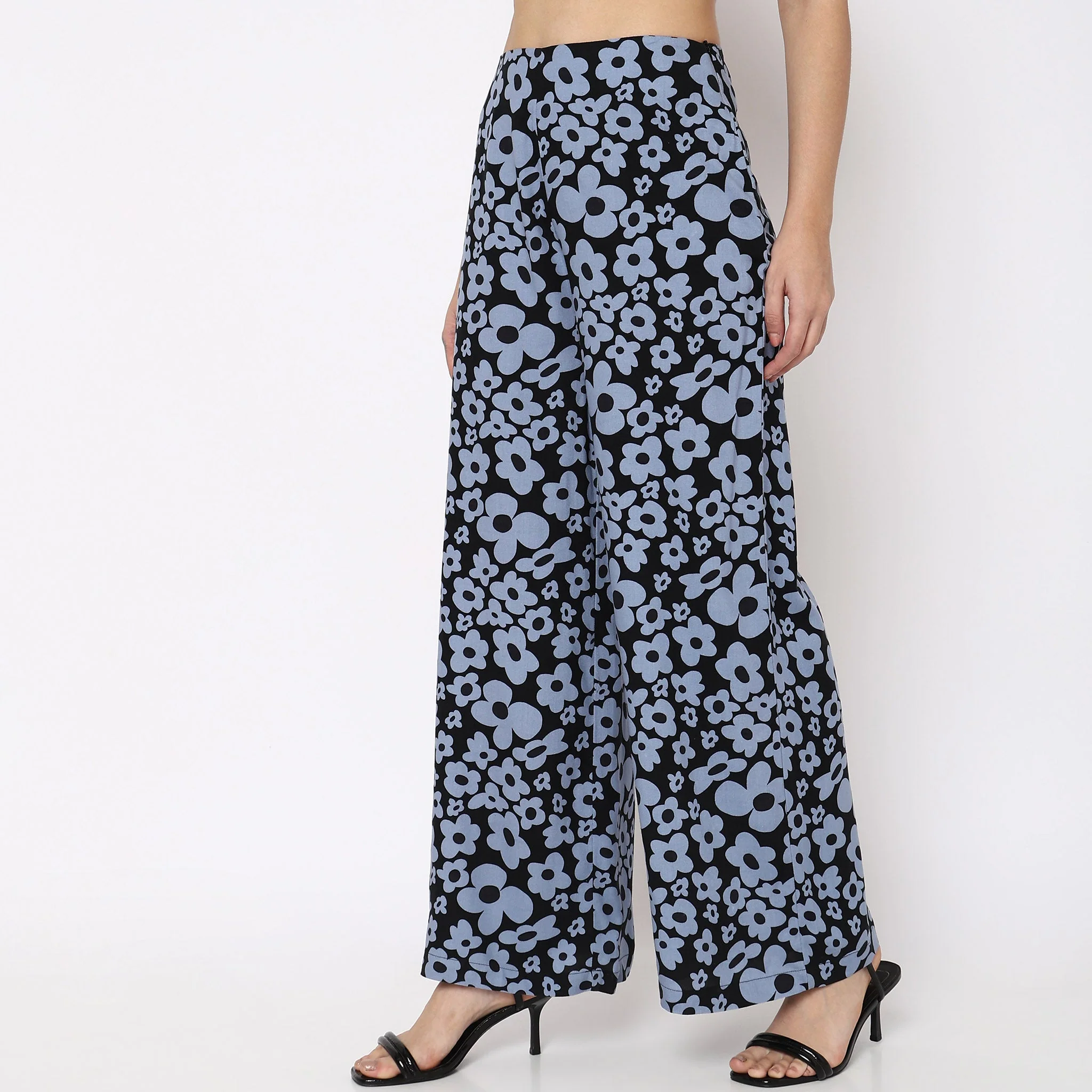 Flare Fit Floral Mid Rise Palazzos - Image 5