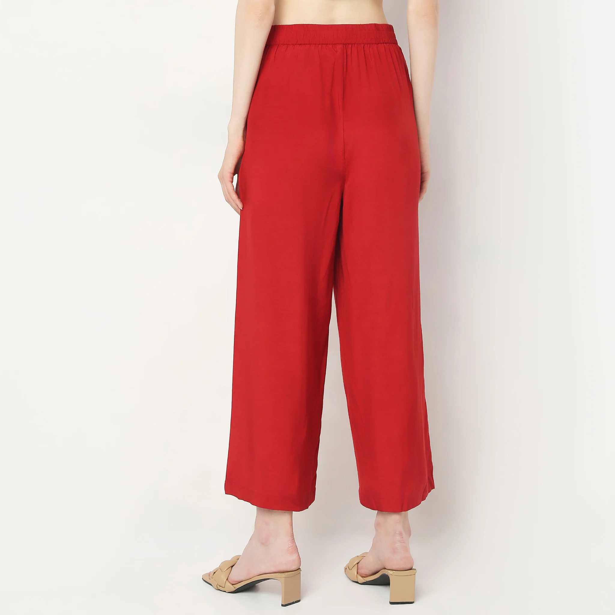 Flare Fit High Rise Palazzos - Image 3