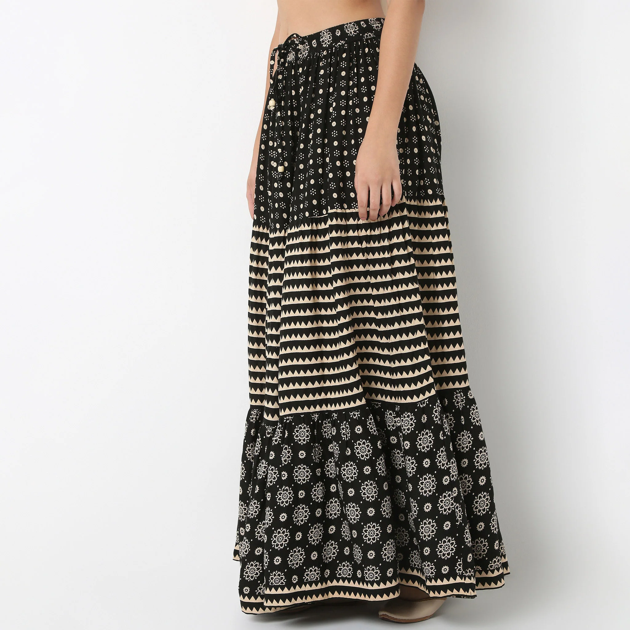 Flare Fit High Rise Tiered Skirt - Image 5