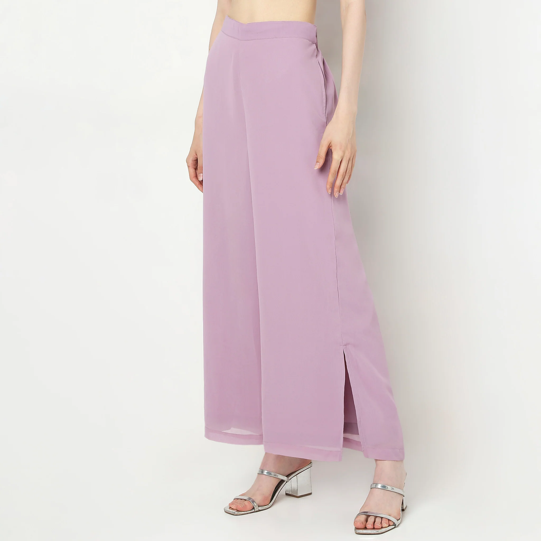 Flare Fit Mid Rise Palazzos - Image 5