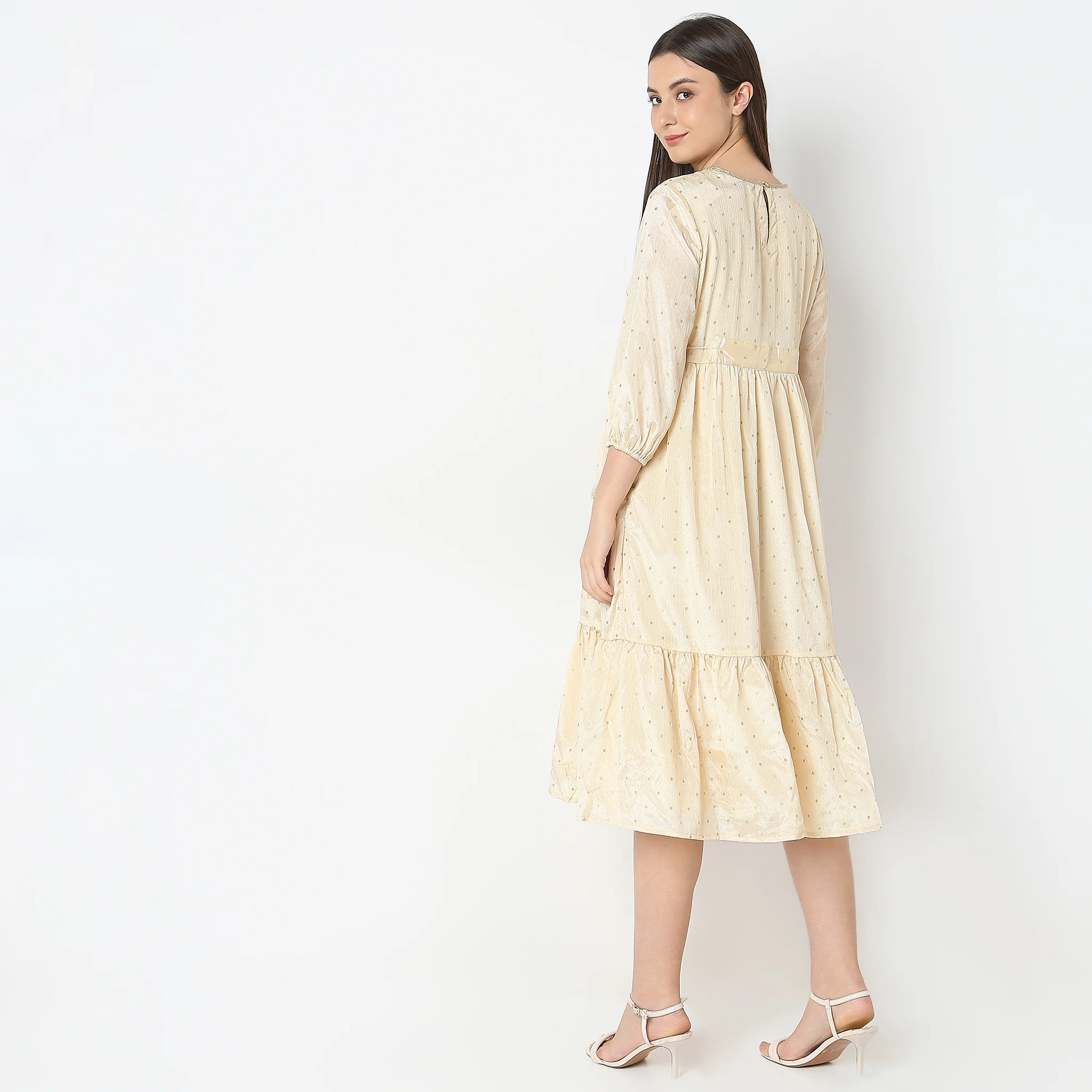 Flare Fit Printed A-Line Dress - Image 3