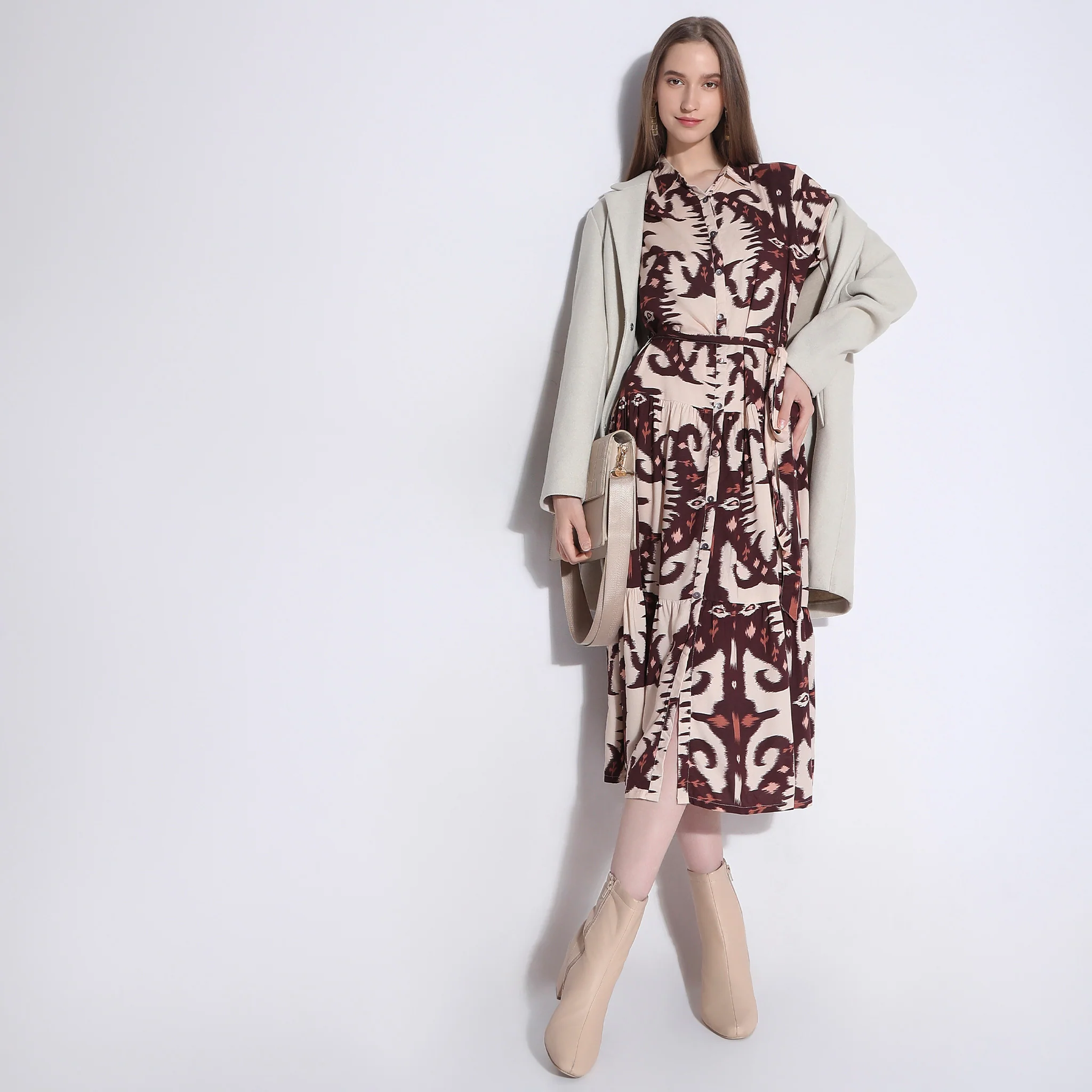 Flare Fit Printed A-Line Dress