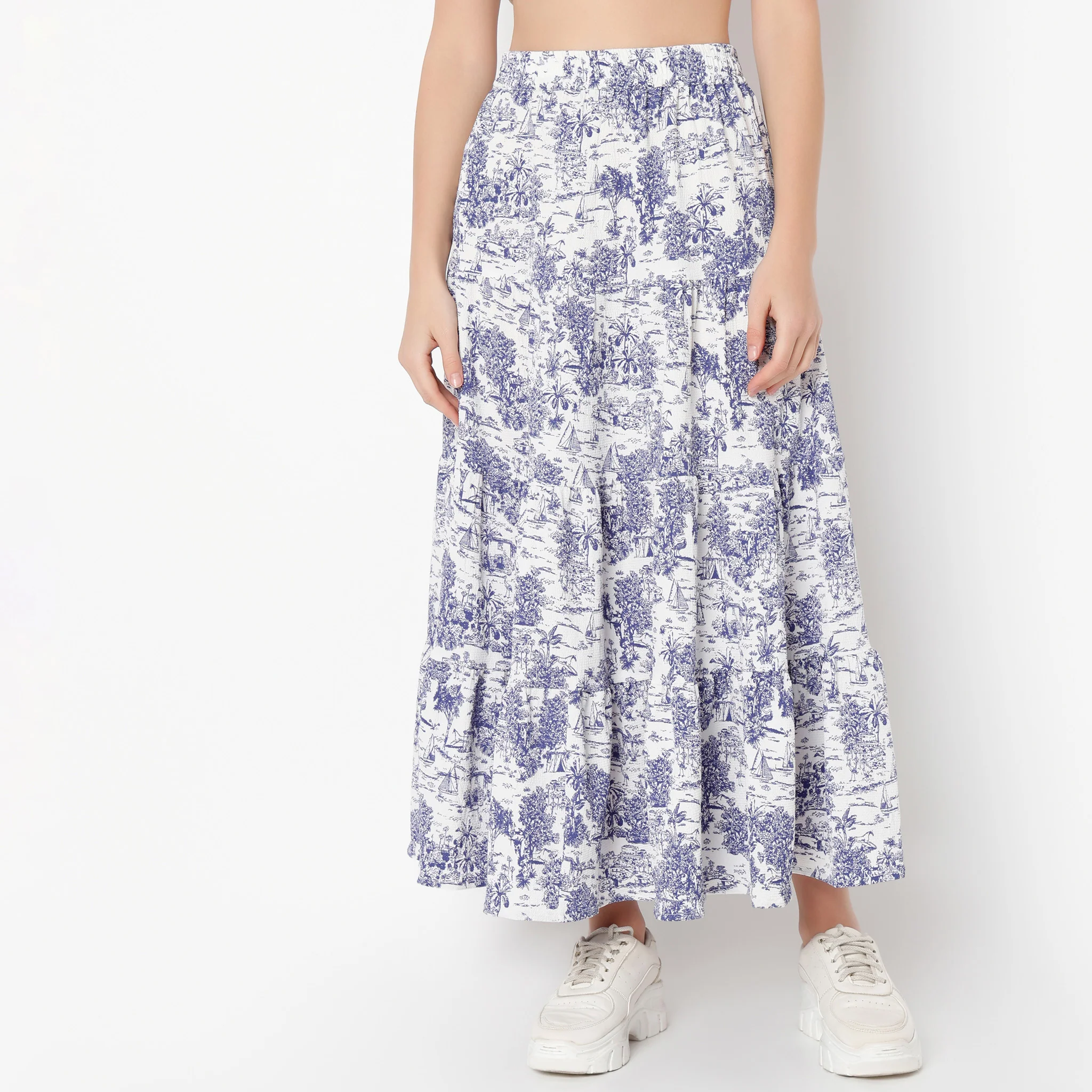 Ankle Length Flare Fit Printed Betty Skirts - Image 2