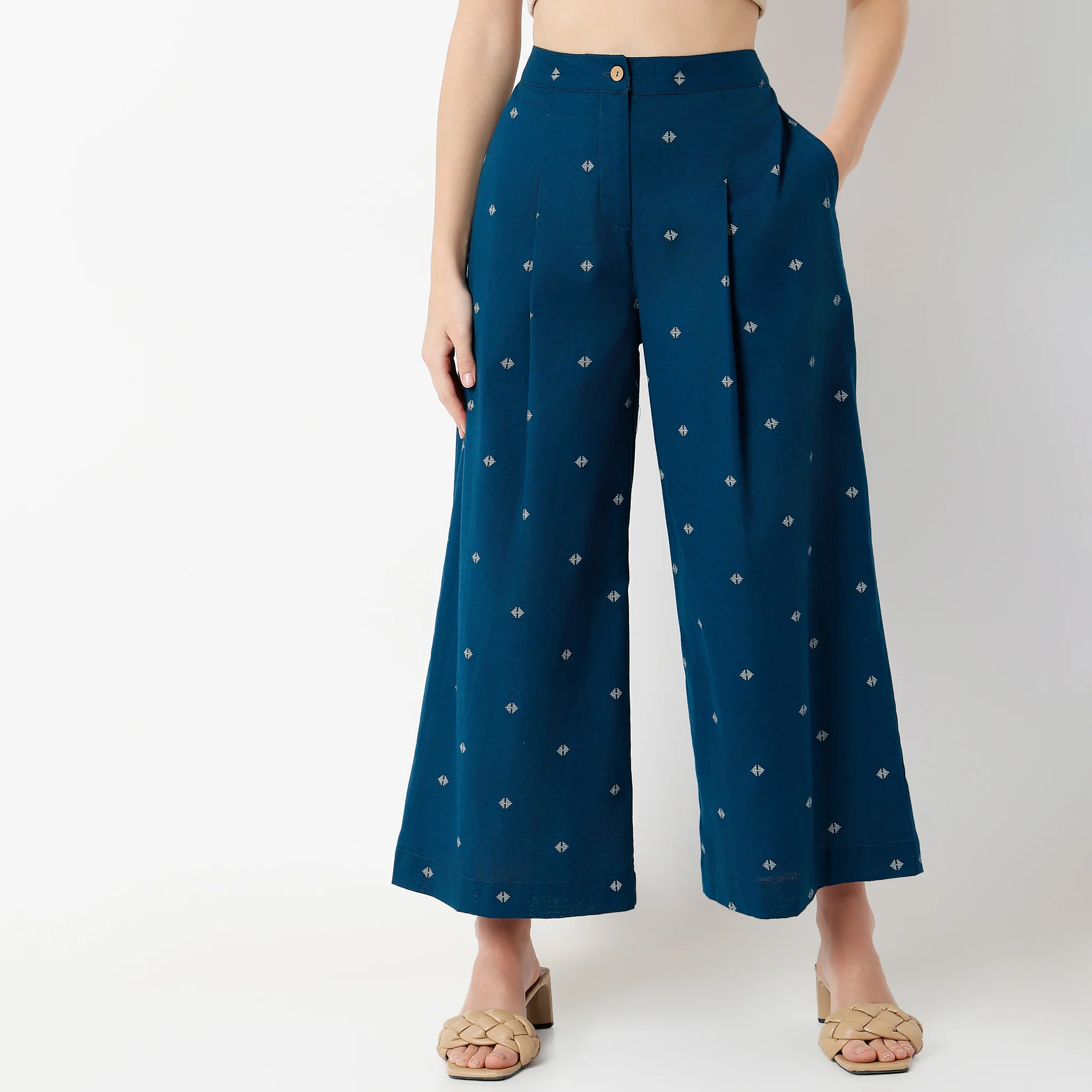 Ankle Length Flare Fit Printed Pants - Image 2