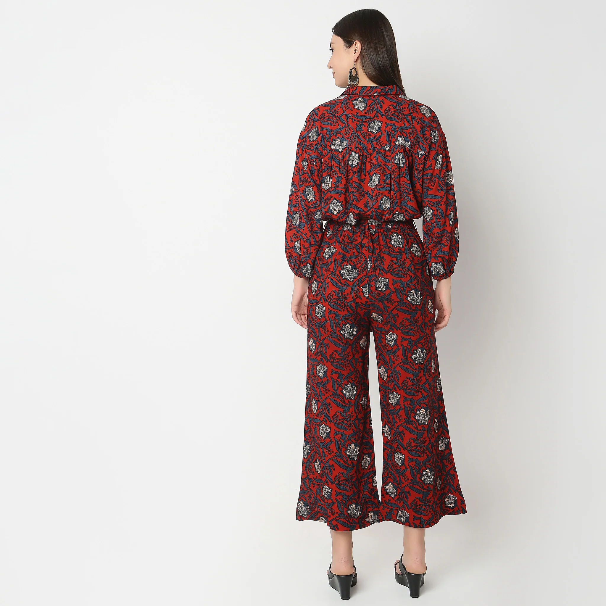 Flare Fit Printed Culottes - Image 3