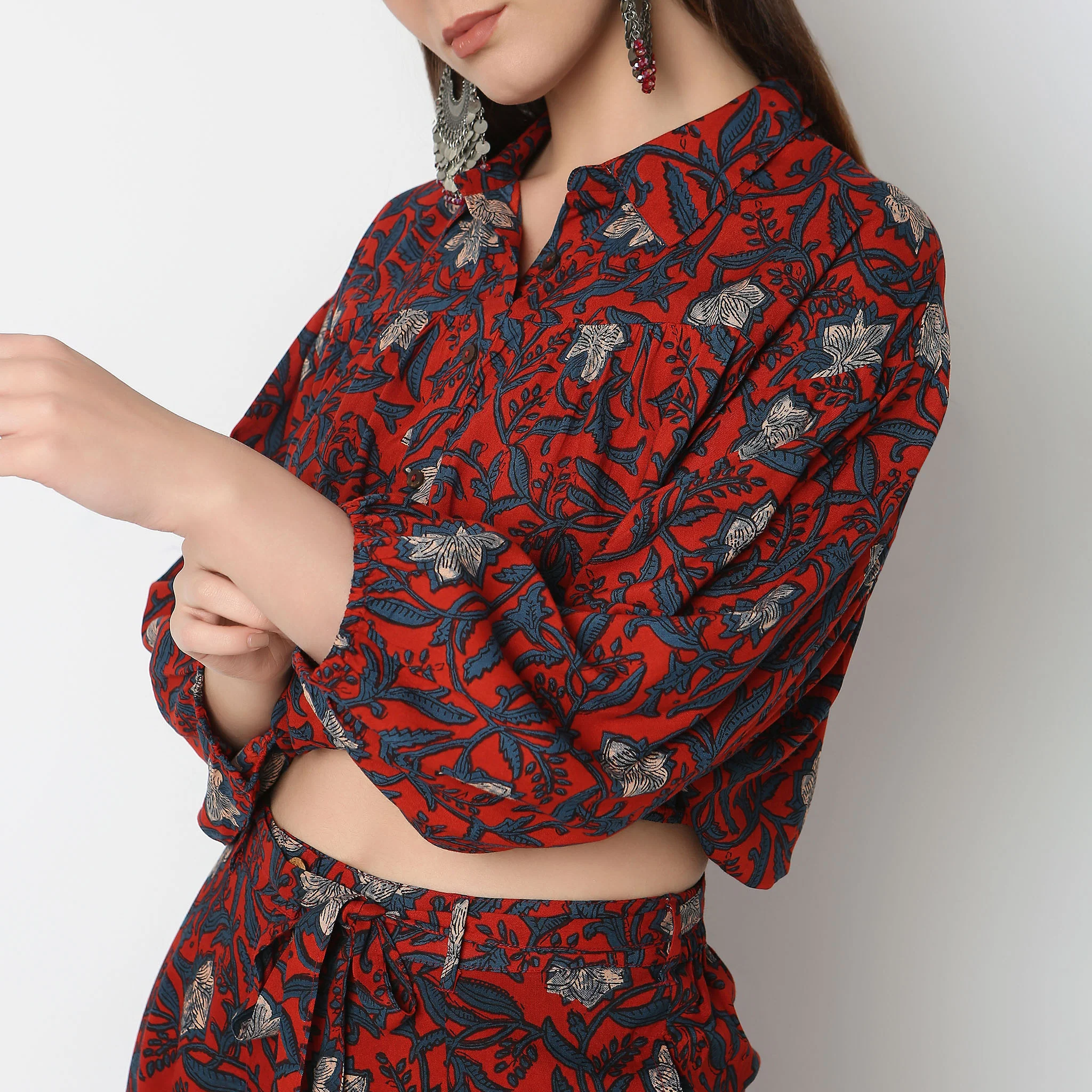 Flare Fit Printed Culottes - Image 4