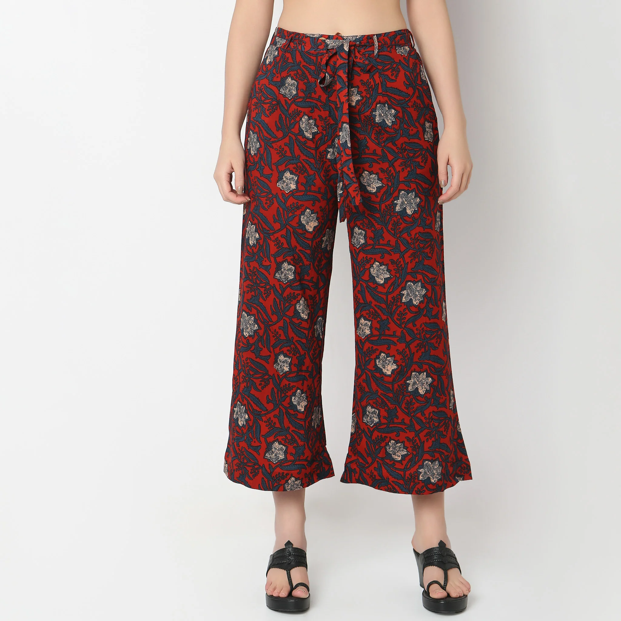 Flare Fit Printed Culottes - Image 6