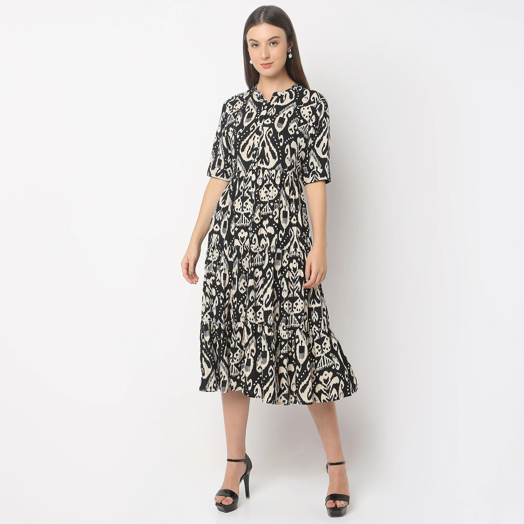 Flare Fit Printed Dress - Image 2