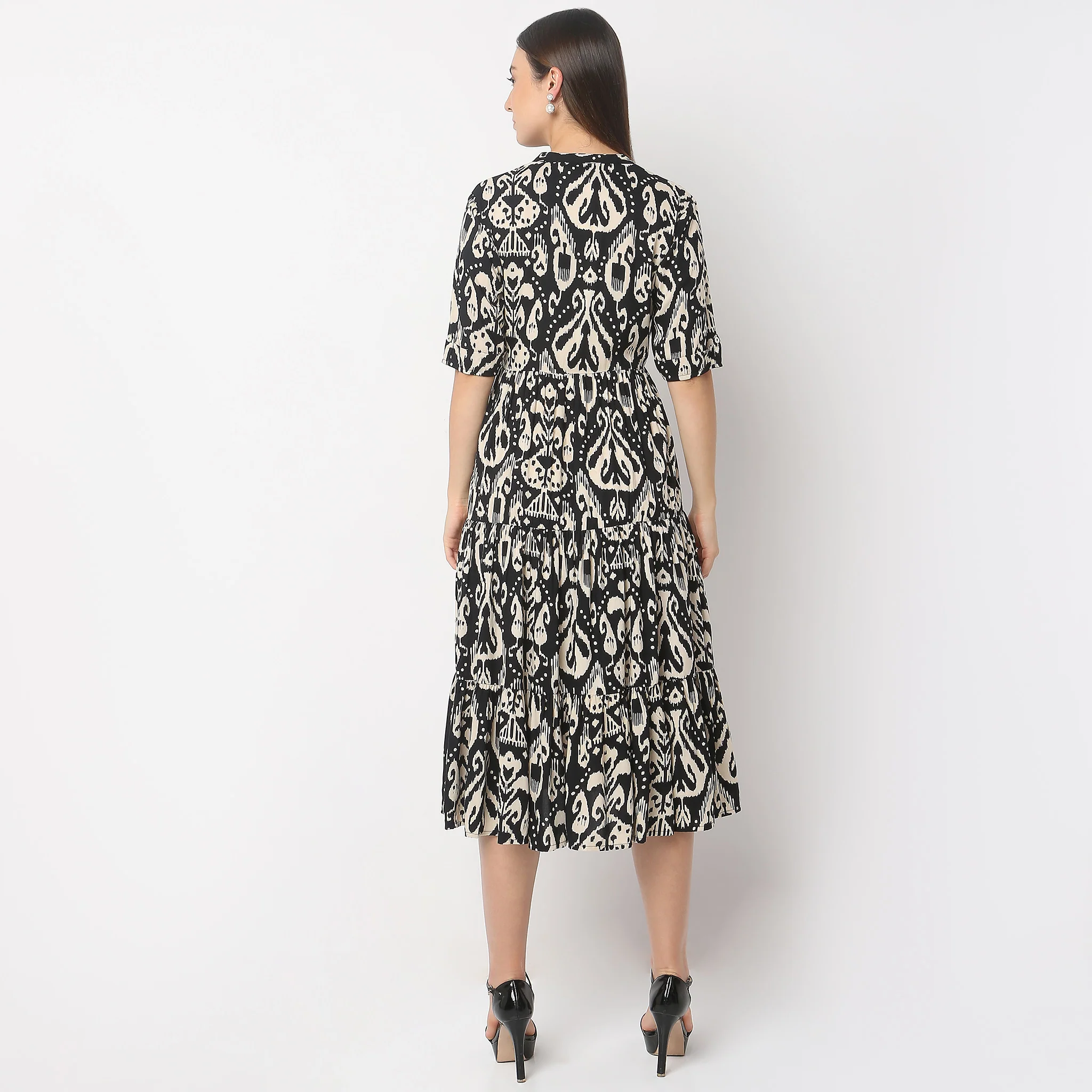 Flare Fit Printed Dress - Image 3