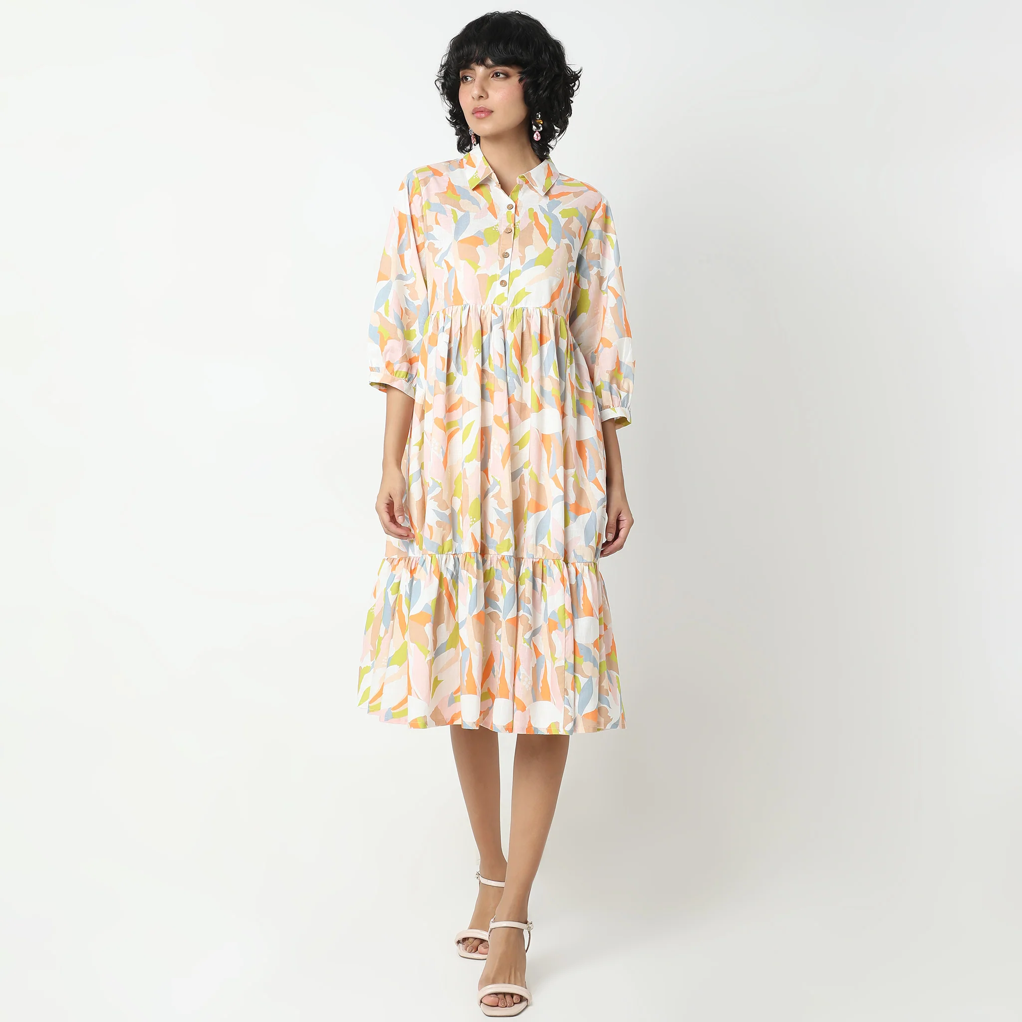 Flare Fit Printed Dress - Image 2