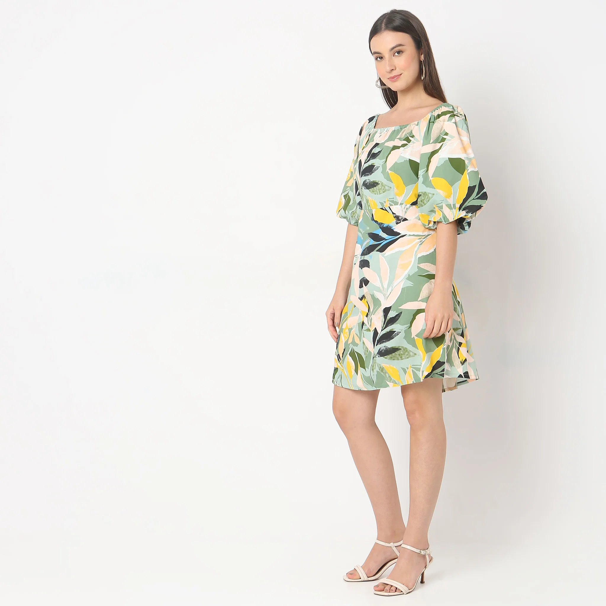 Flare Fit Printed Dress - Image 5