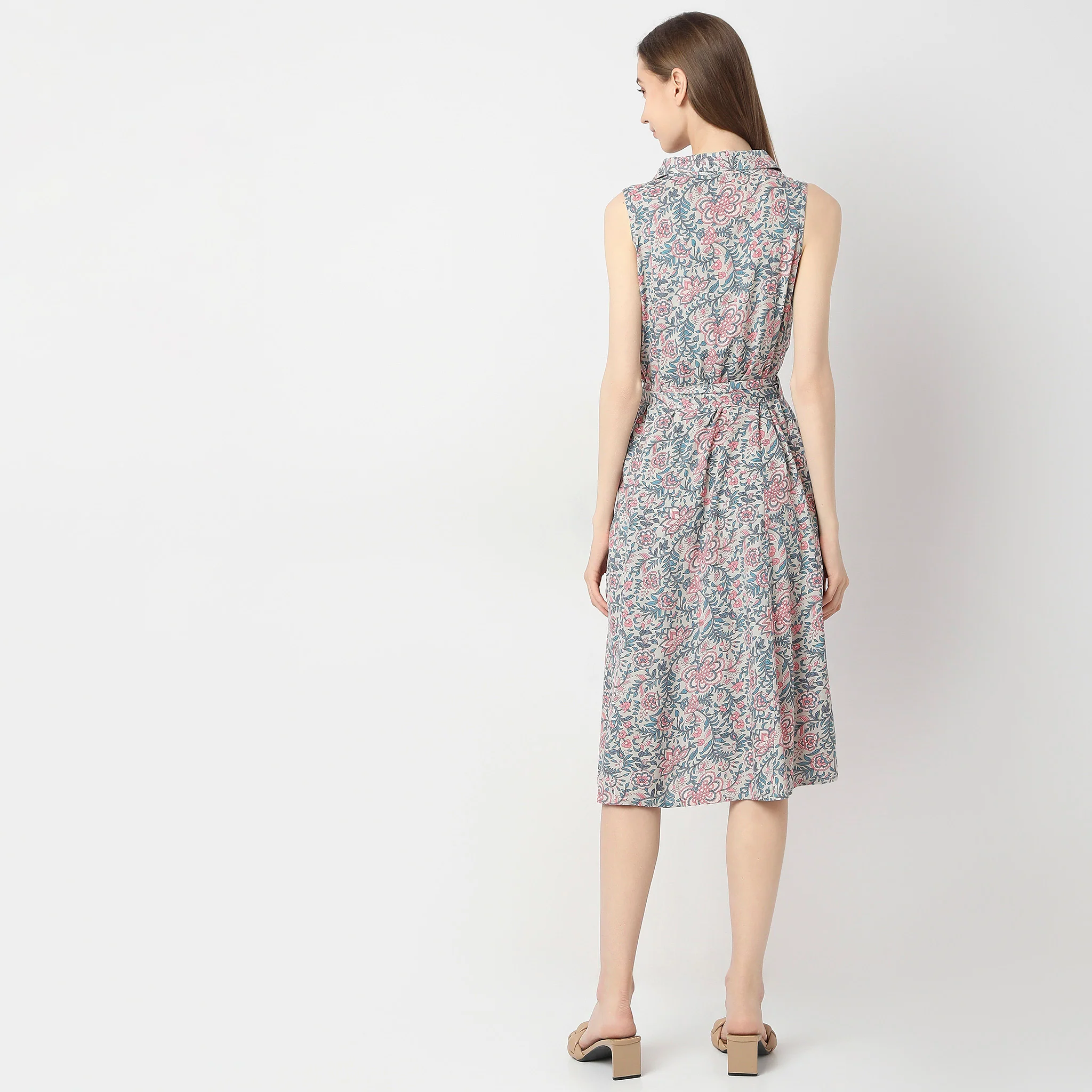 Flare Fit Printed Dress - Image 3