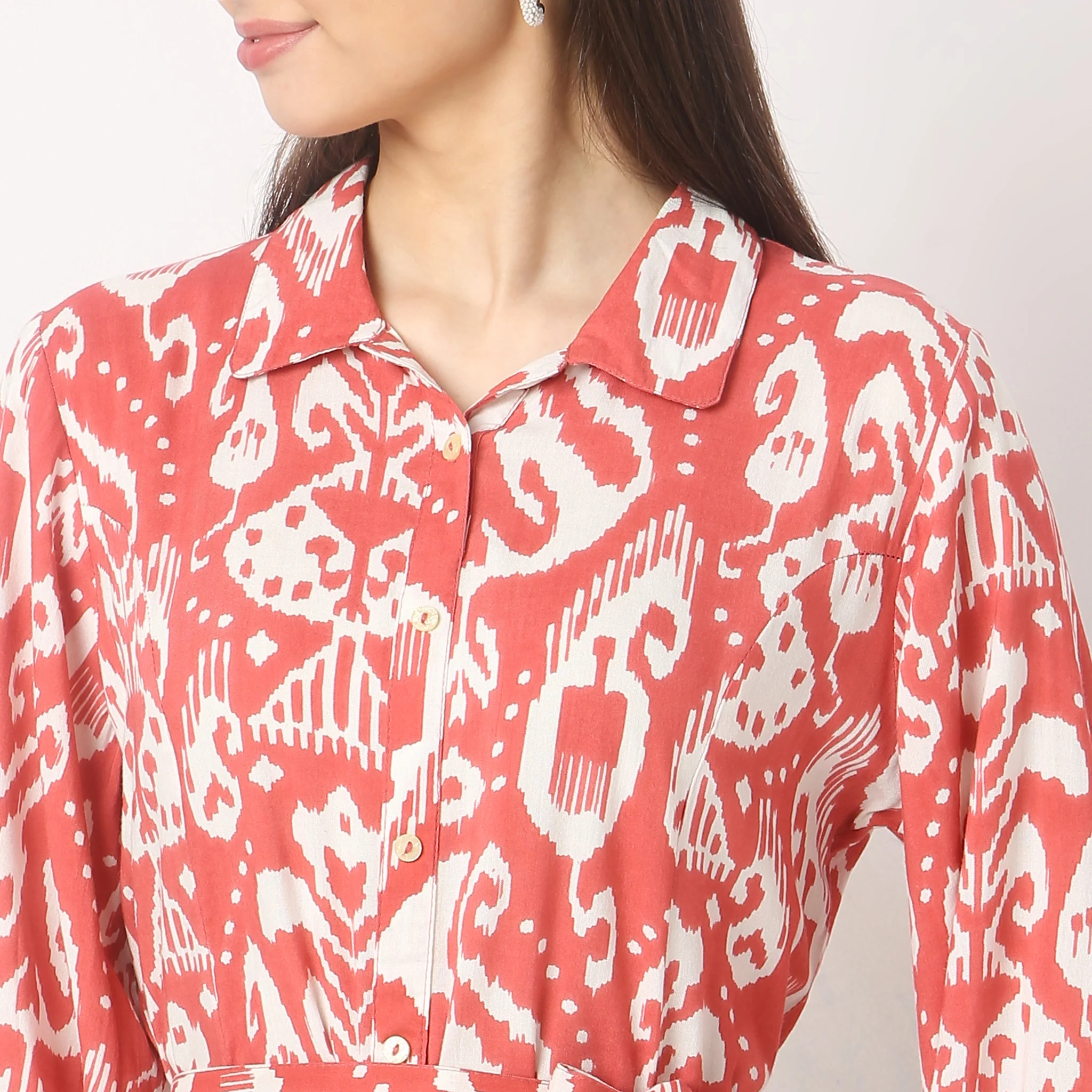 Flare Fit Printed Dress - Image 4