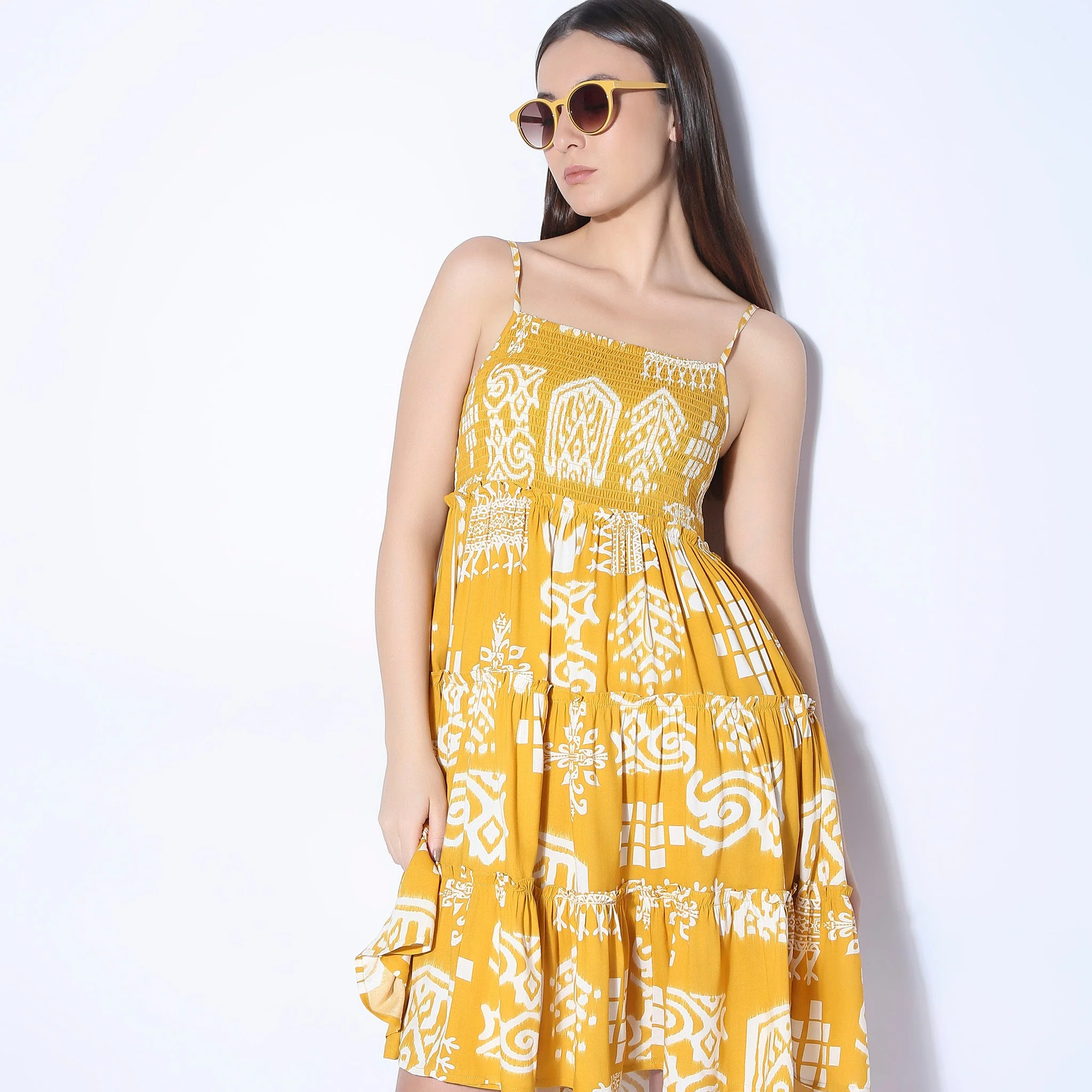 Flare Fit Printed Dress