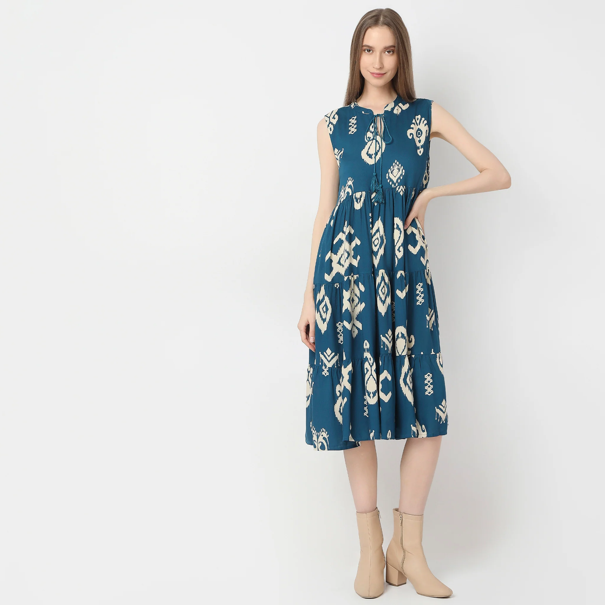 Flare Fit Printed Dress - Image 2