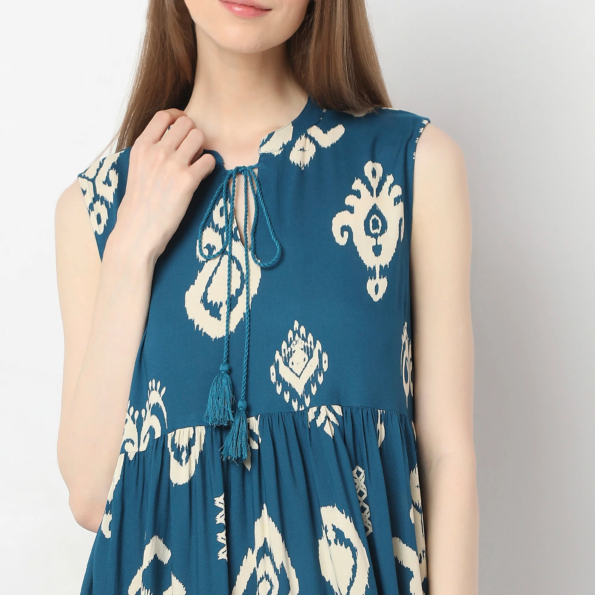 Flare Fit Printed Dress - Image 4