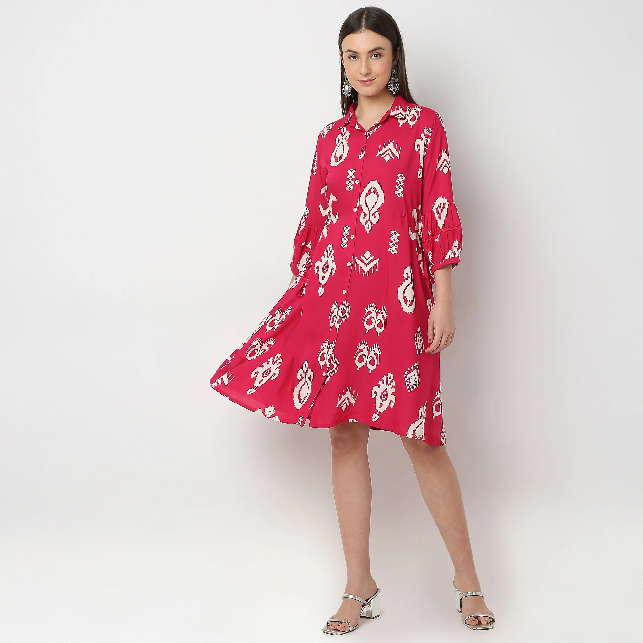 Flare Fit Printed Dress - Image 2