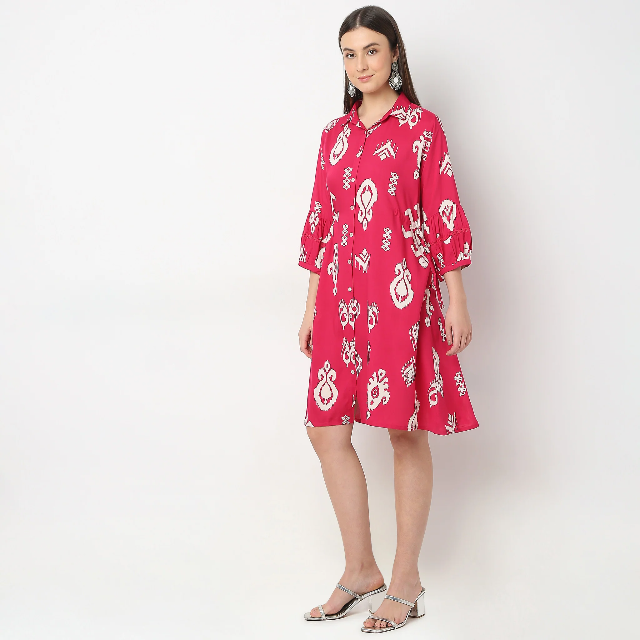 Flare Fit Printed Dress - Image 5