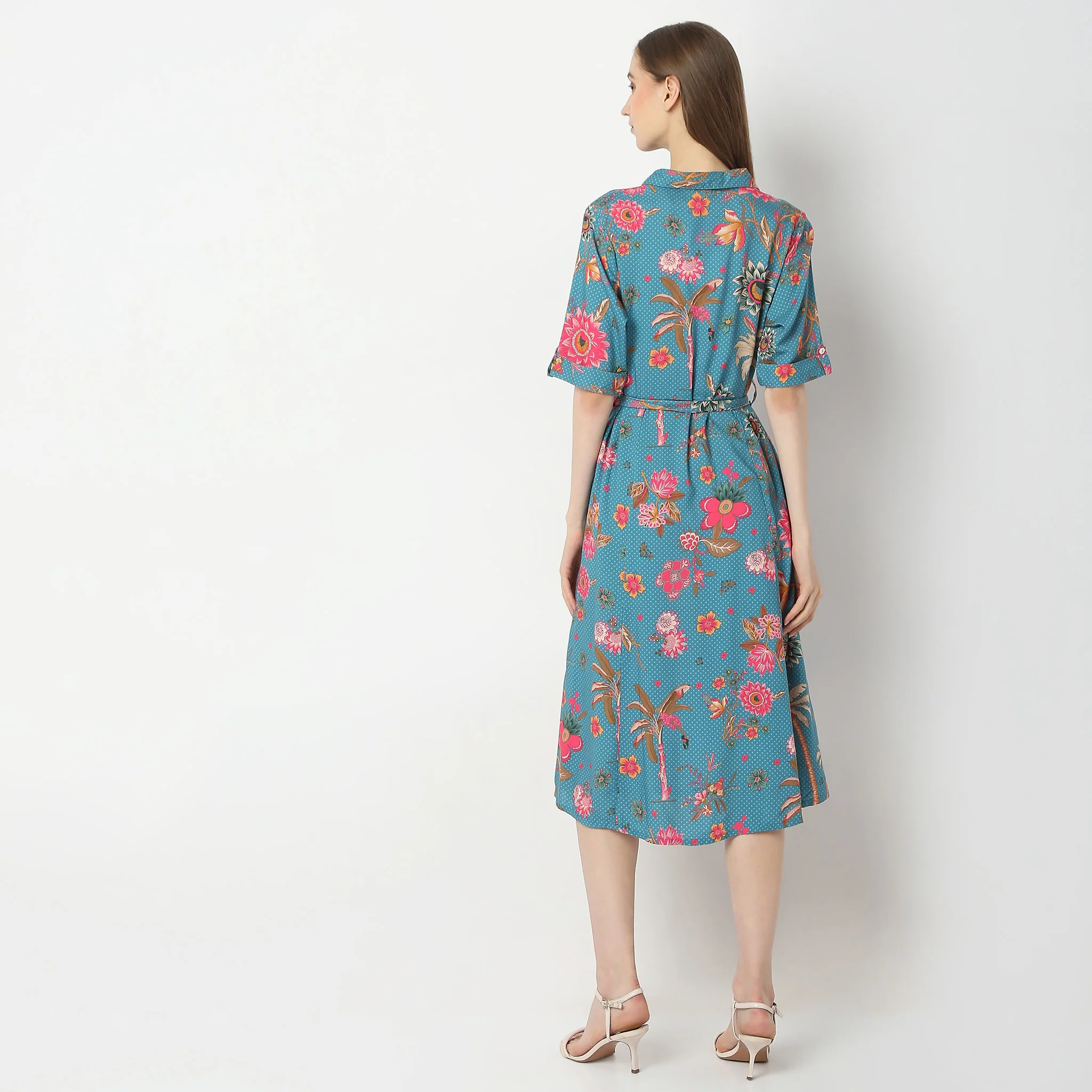 Flare Fit Printed Dress - Image 3
