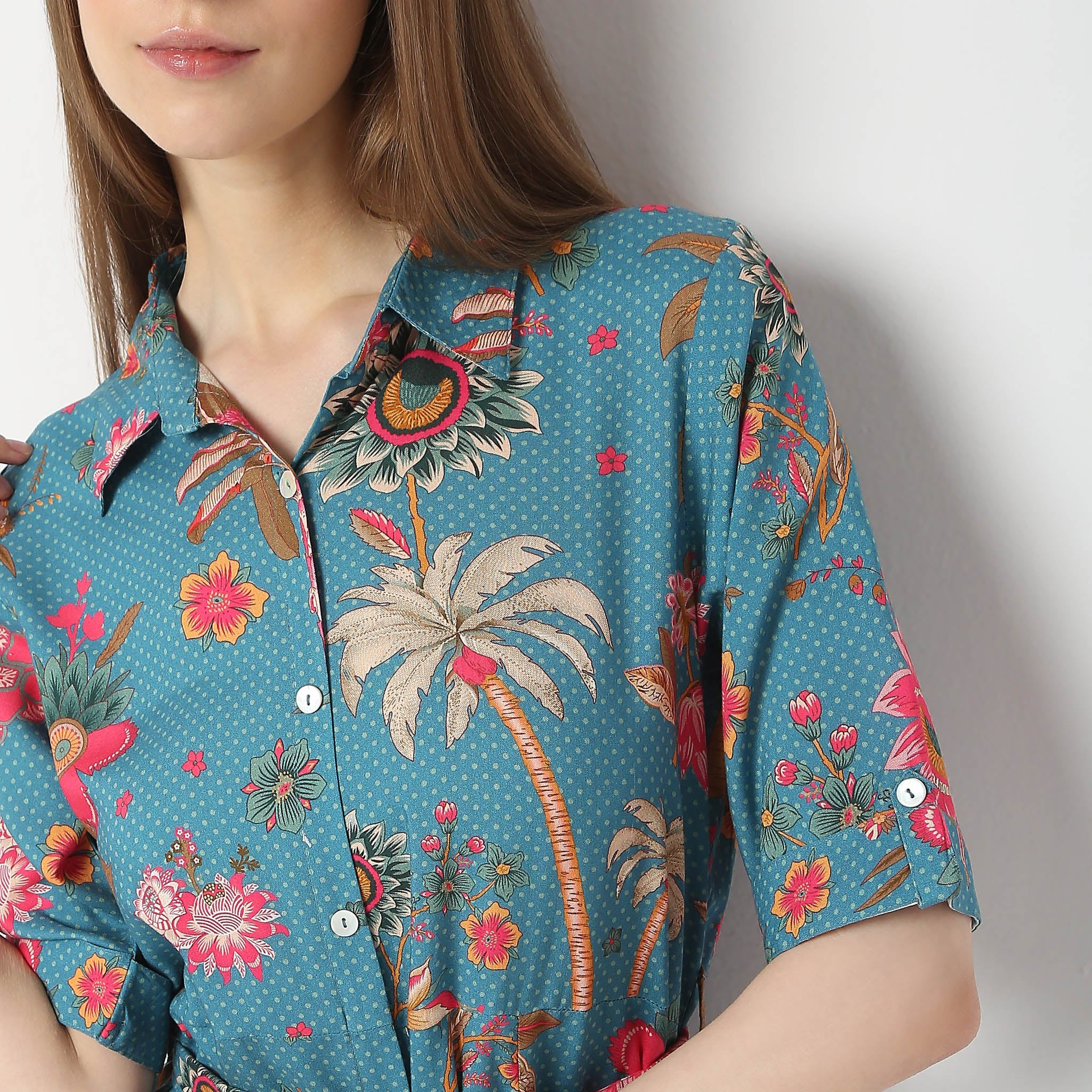 Flare Fit Printed Dress - Image 4
