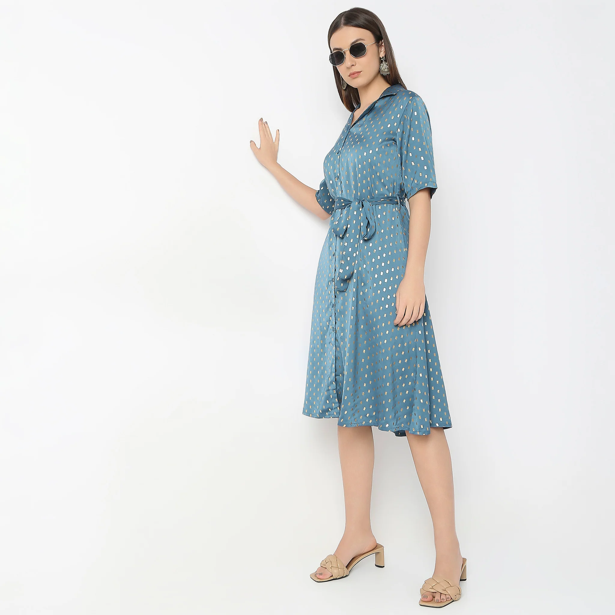 Flare Fit Printed Dress