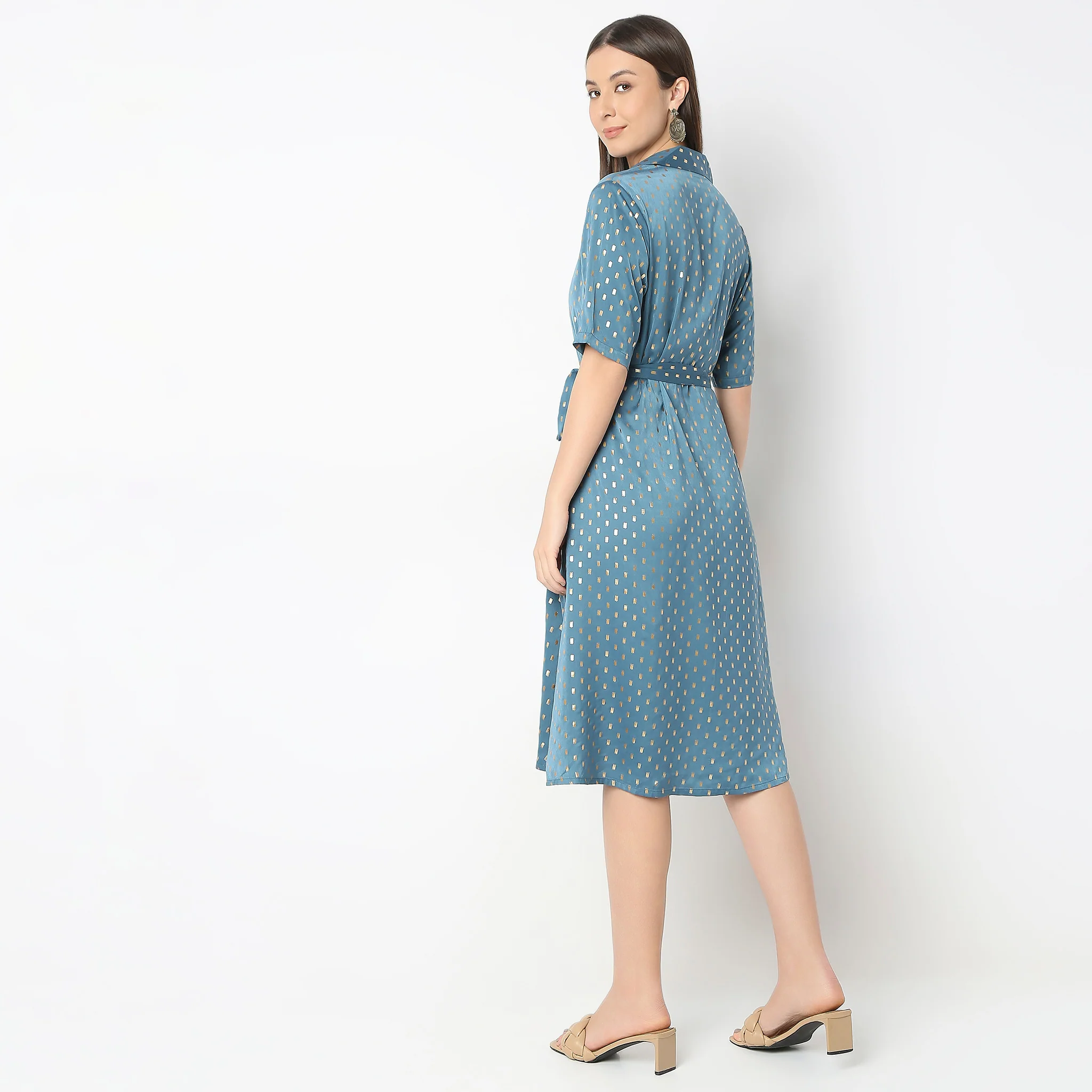 Flare Fit Printed Dress - Image 3