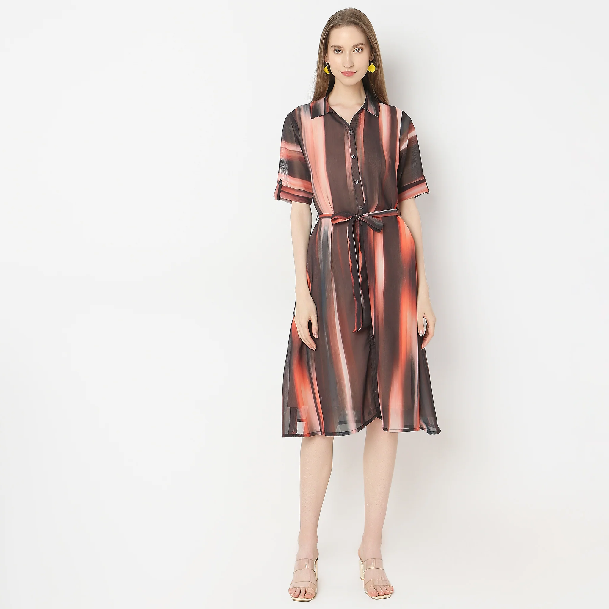 Flare Fit Printed Dress - Image 2
