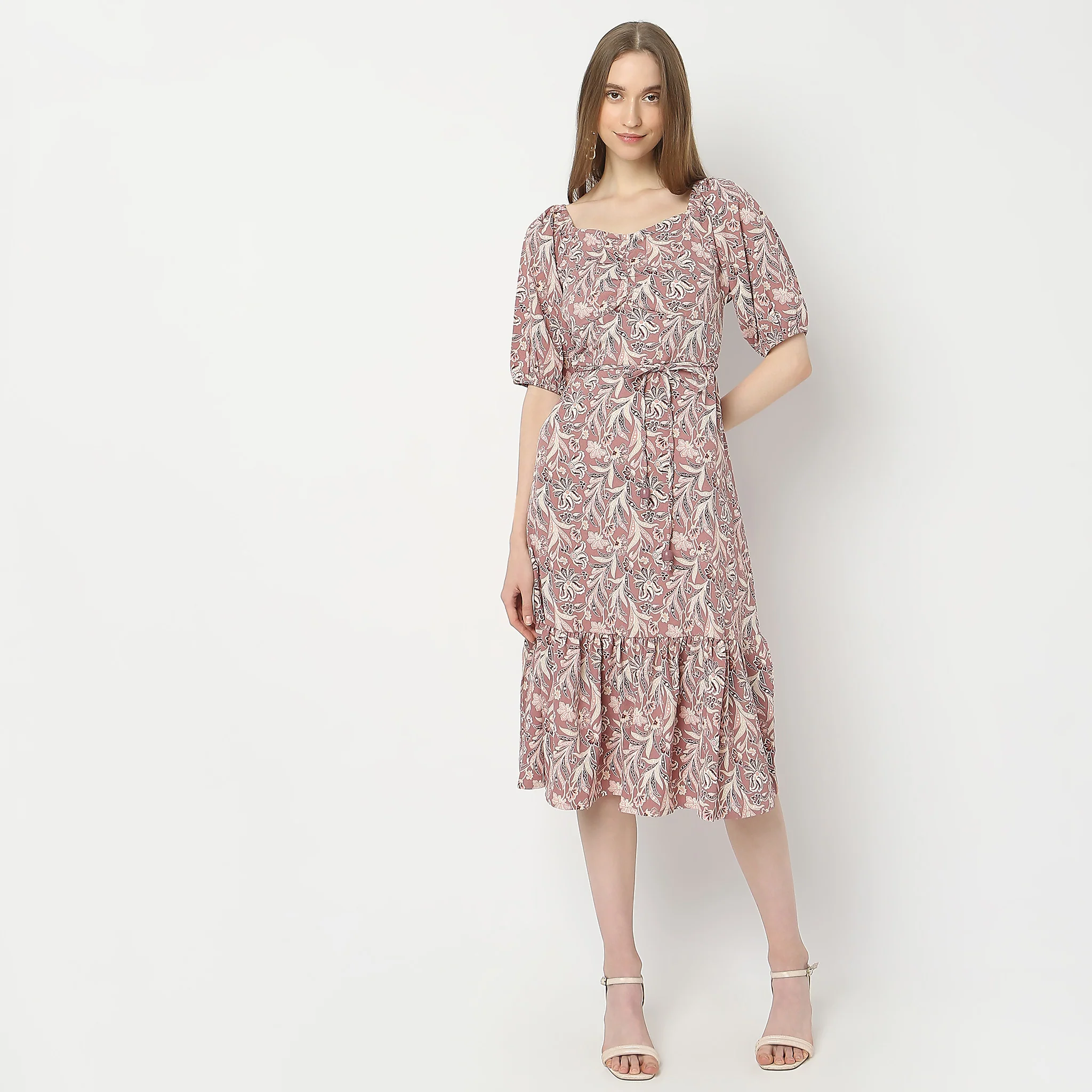 Flare Fit Printed Dress - Image 2
