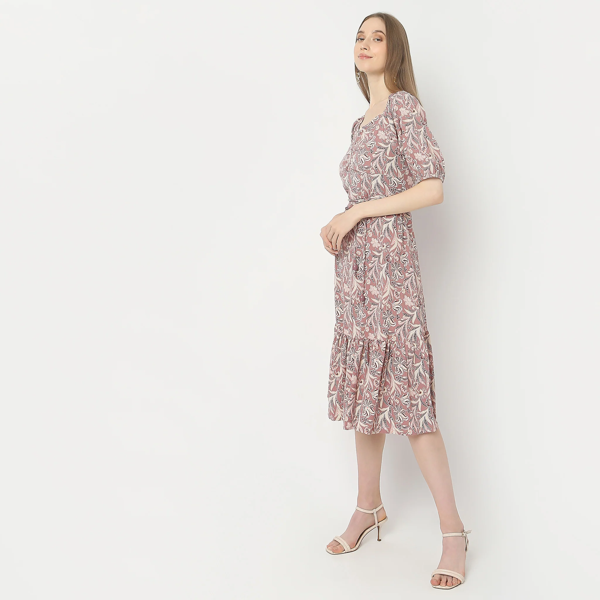 Flare Fit Printed Dress - Image 5
