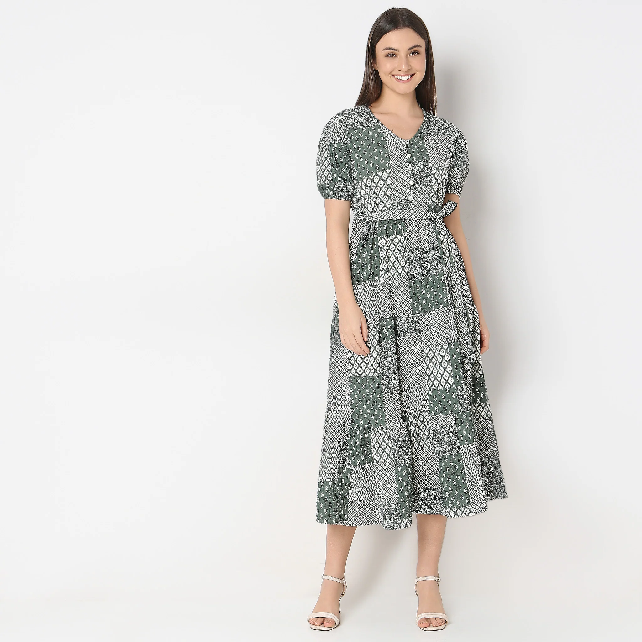 Flare Fit Printed Dress - Image 2