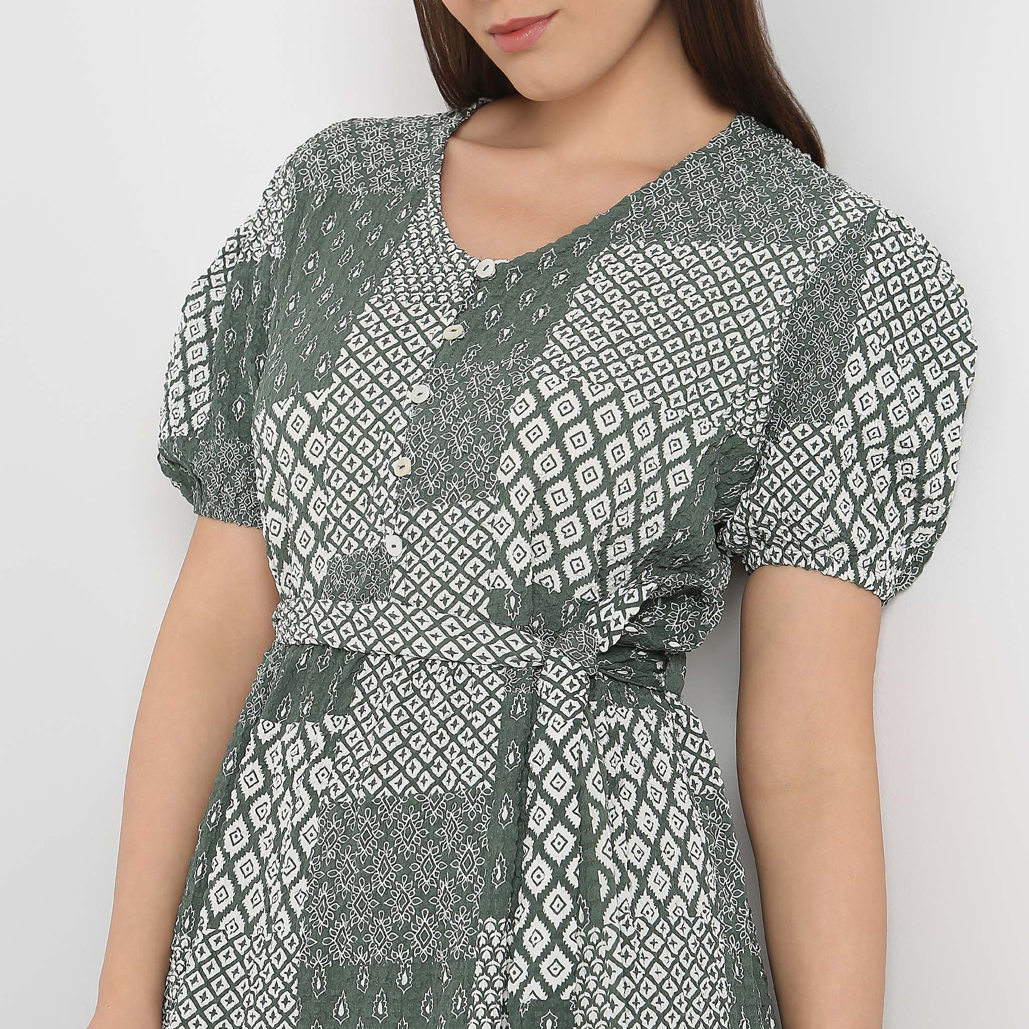 Flare Fit Printed Dress - Image 4