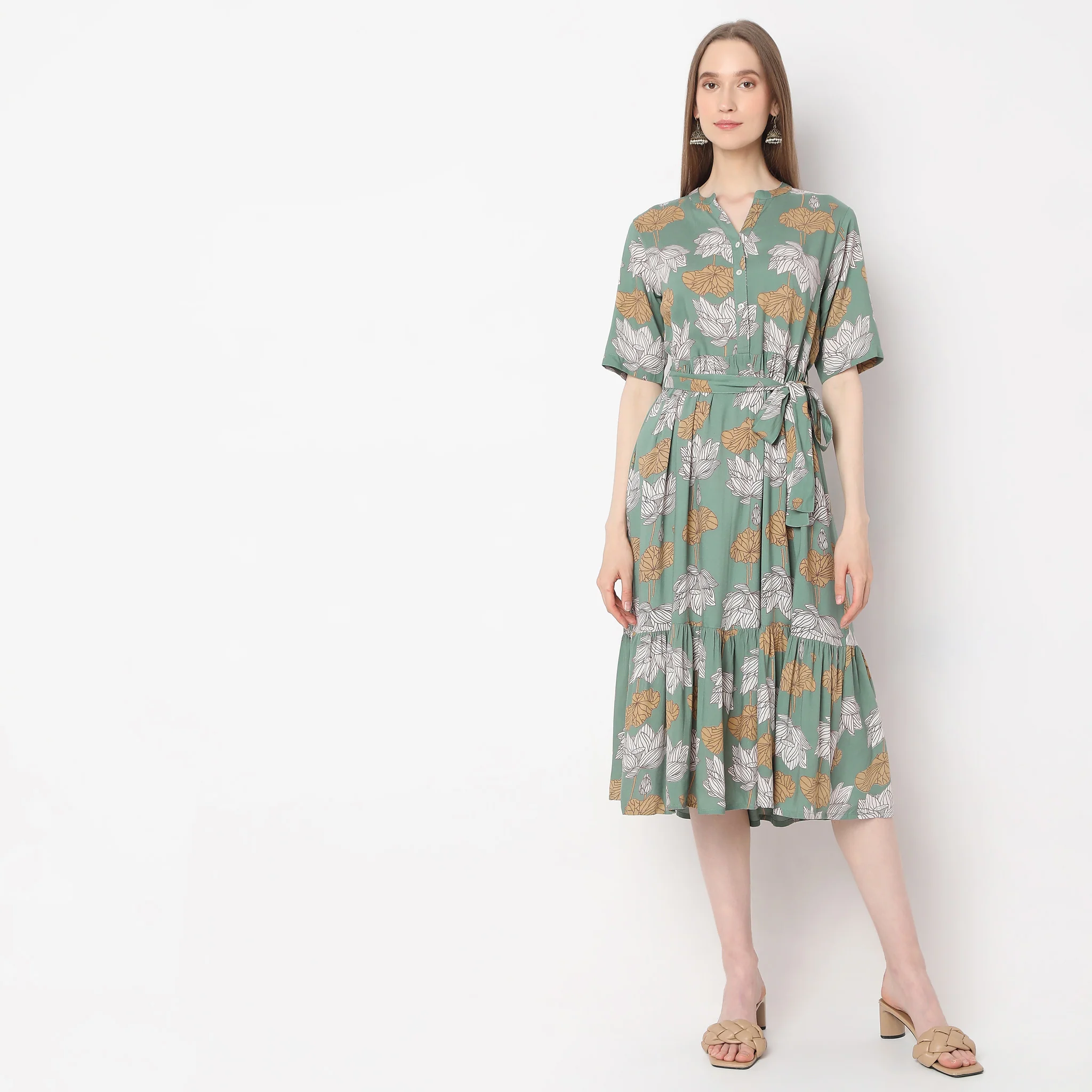 Flare Fit Printed Dress - Image 2