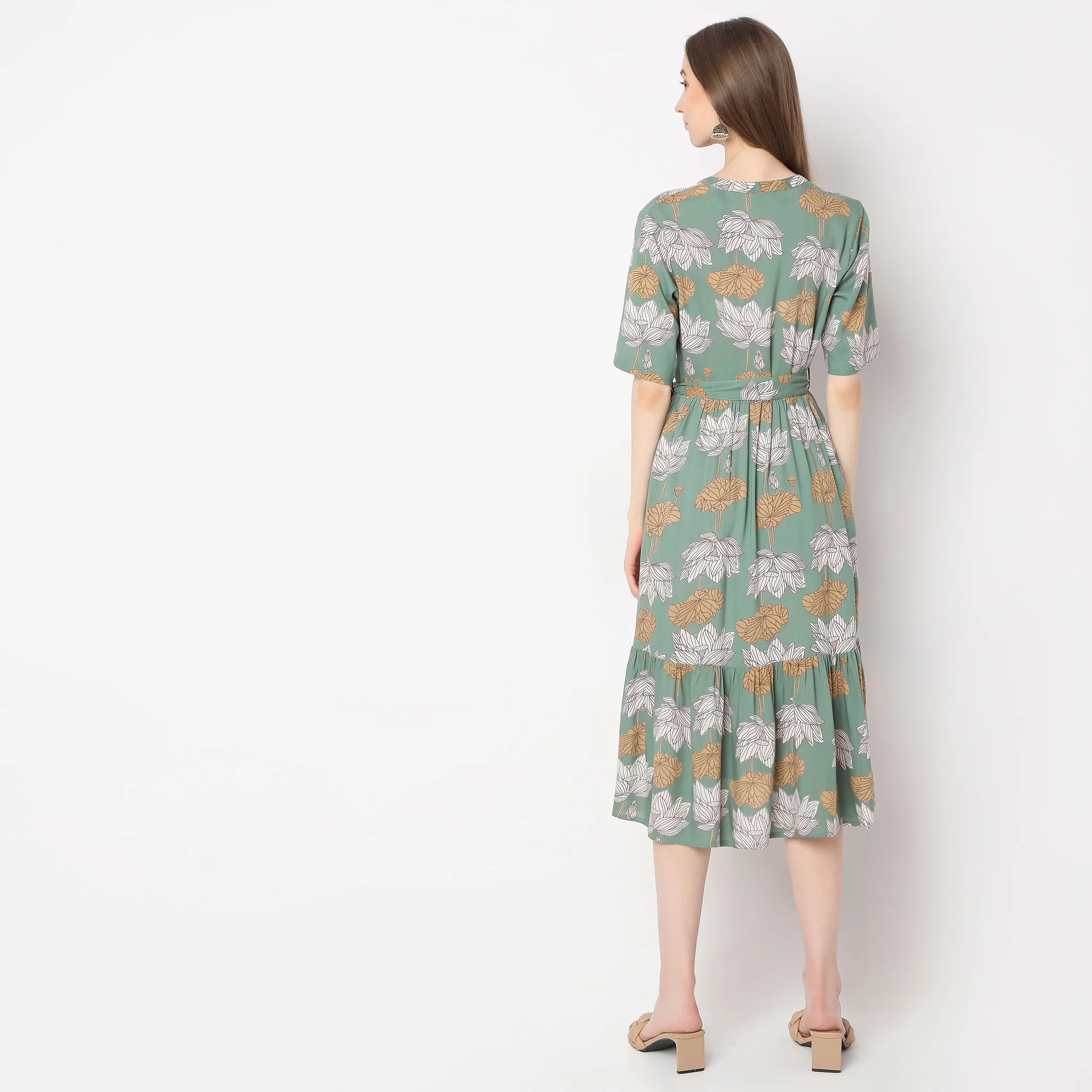 Flare Fit Printed Dress - Image 3