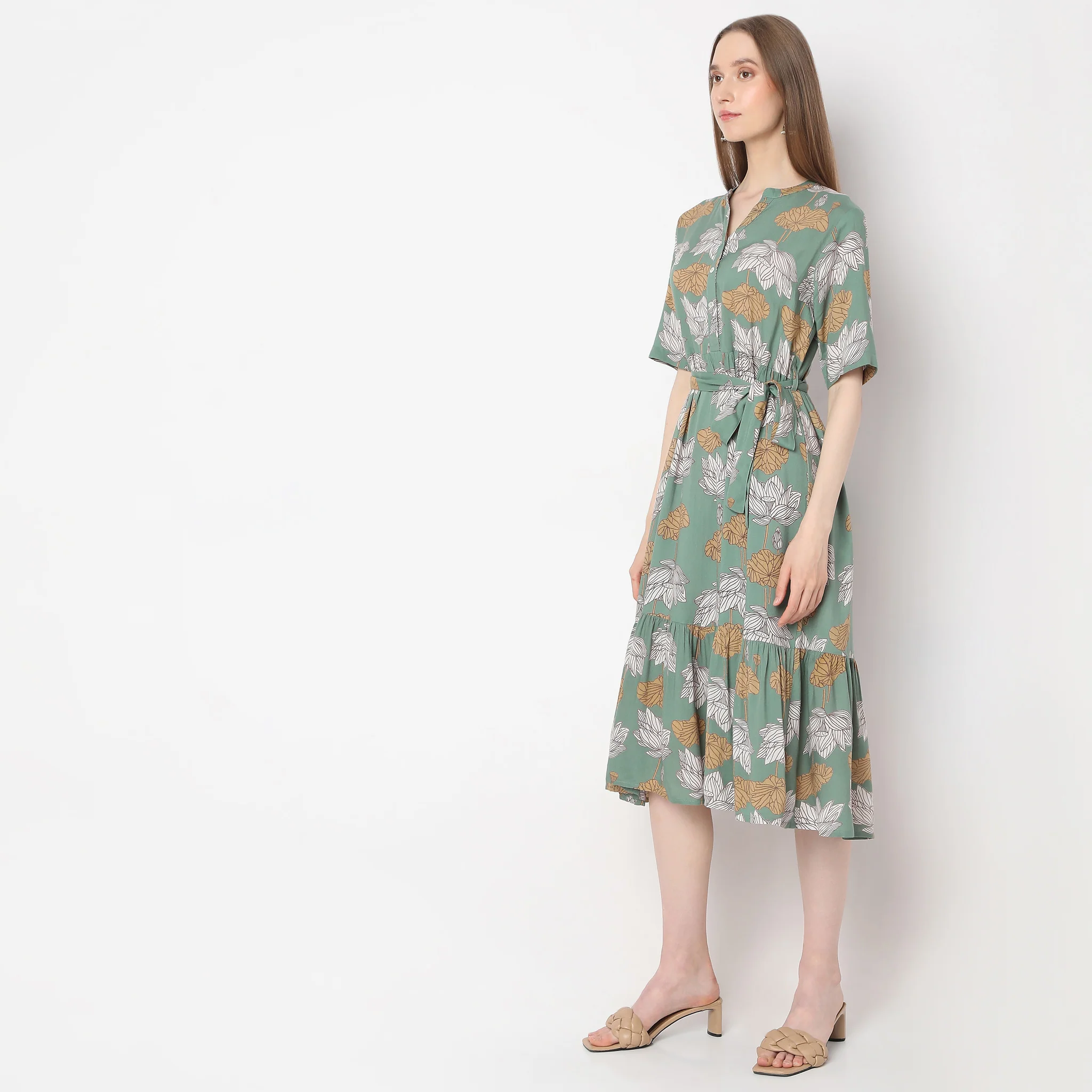 Flare Fit Printed Dress - Image 5