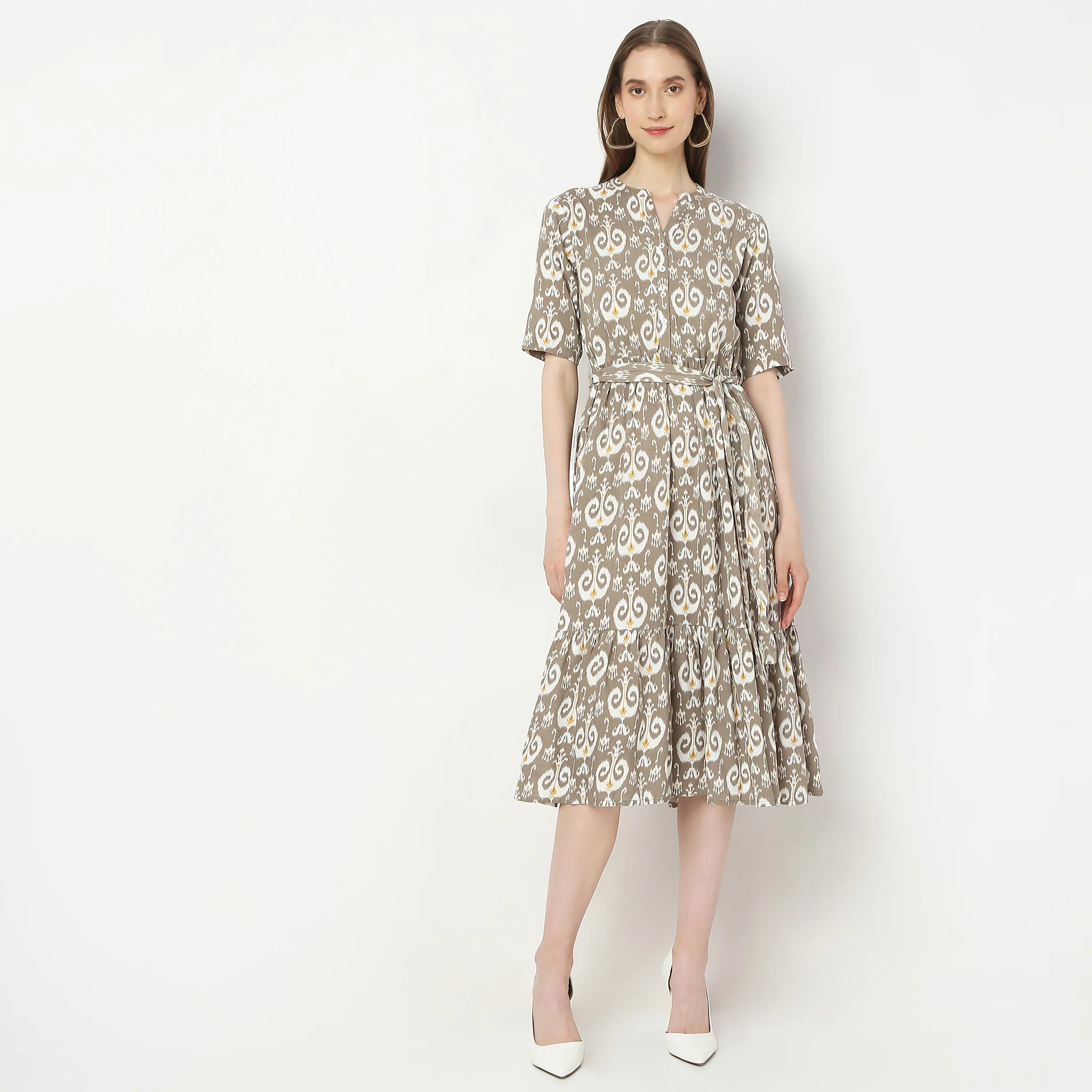 Flare Fit Printed Dress - Image 2
