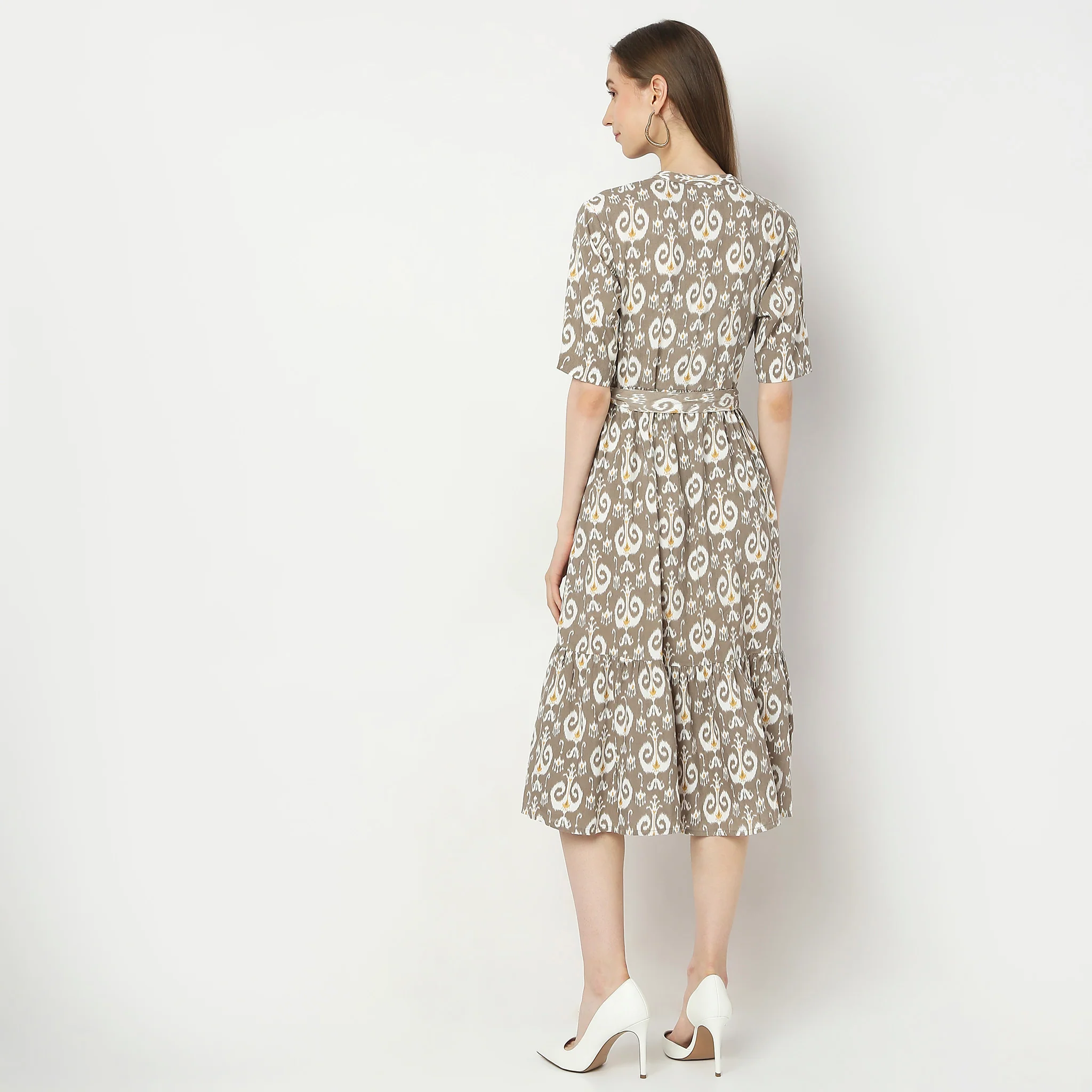 Flare Fit Printed Dress - Image 3
