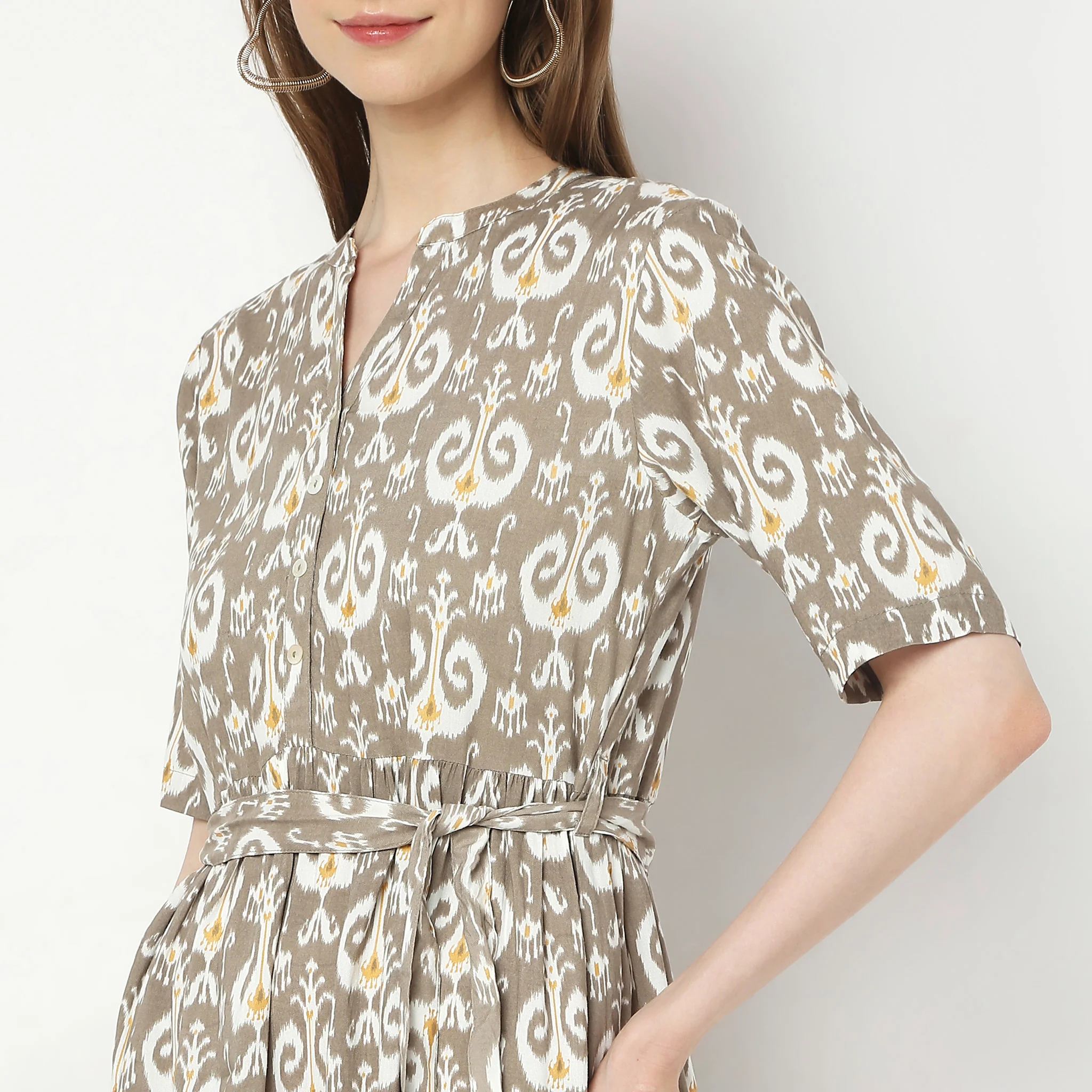 Flare Fit Printed Dress - Image 4