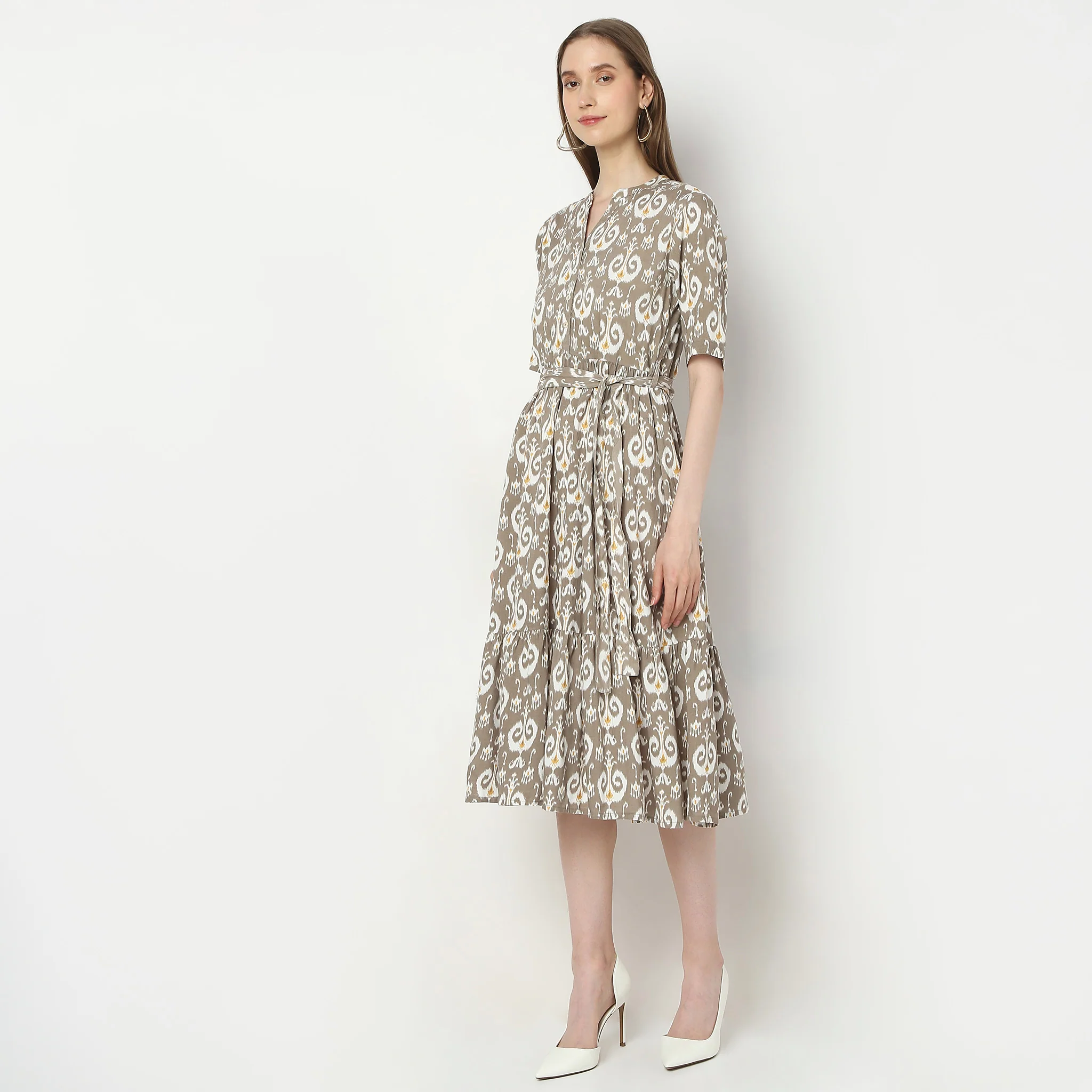 Flare Fit Printed Dress - Image 5