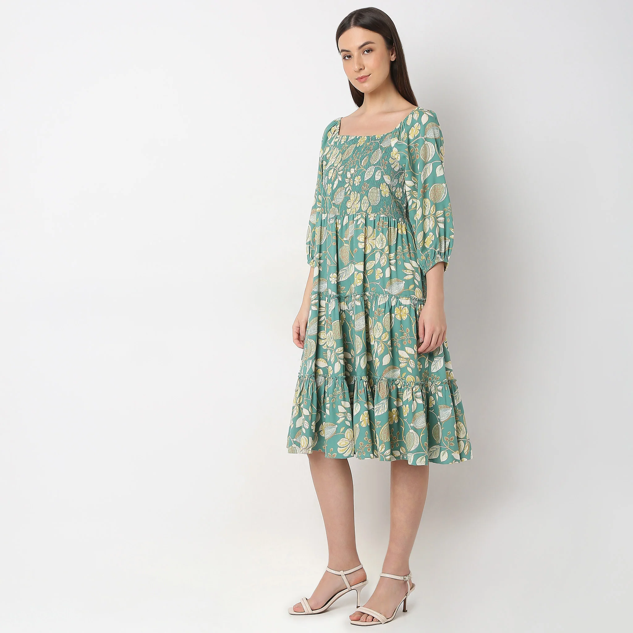 Flare Fit Printed Dress - Image 5