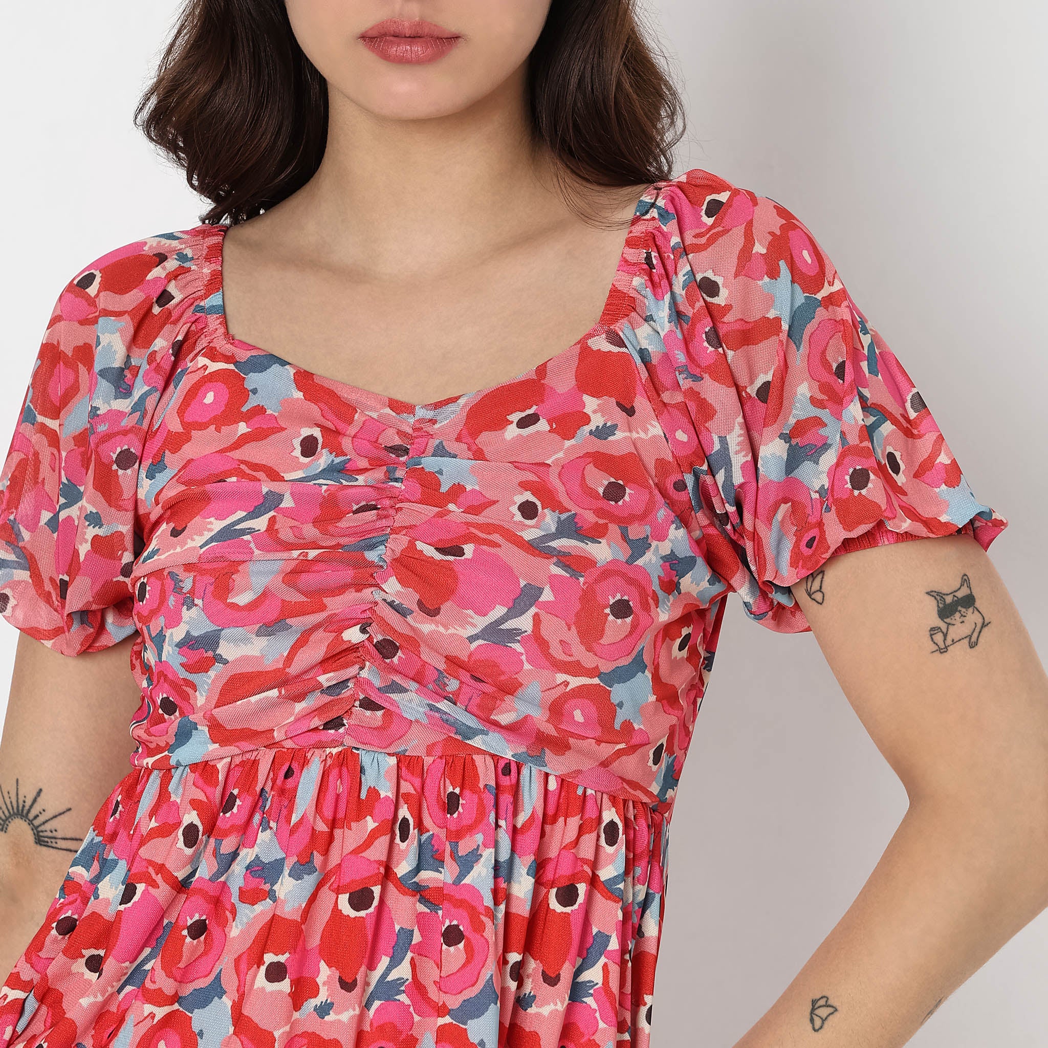 Flare Fit Printed Dress - Image 4