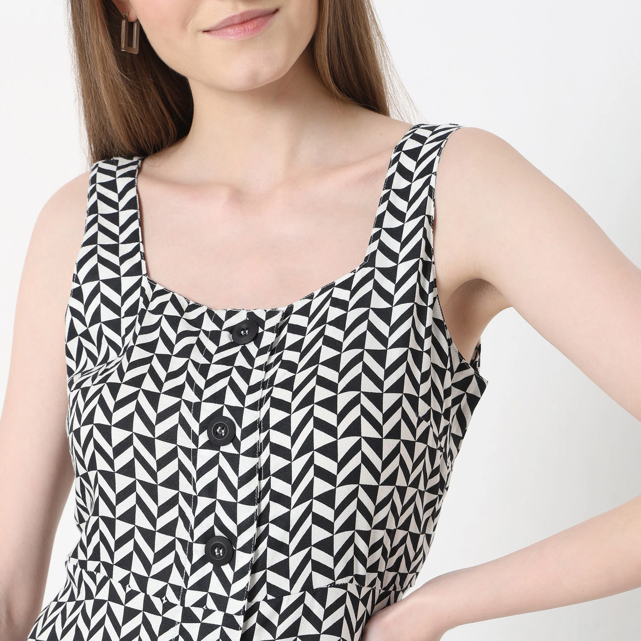 Flare Fit Printed Dress - Image 4