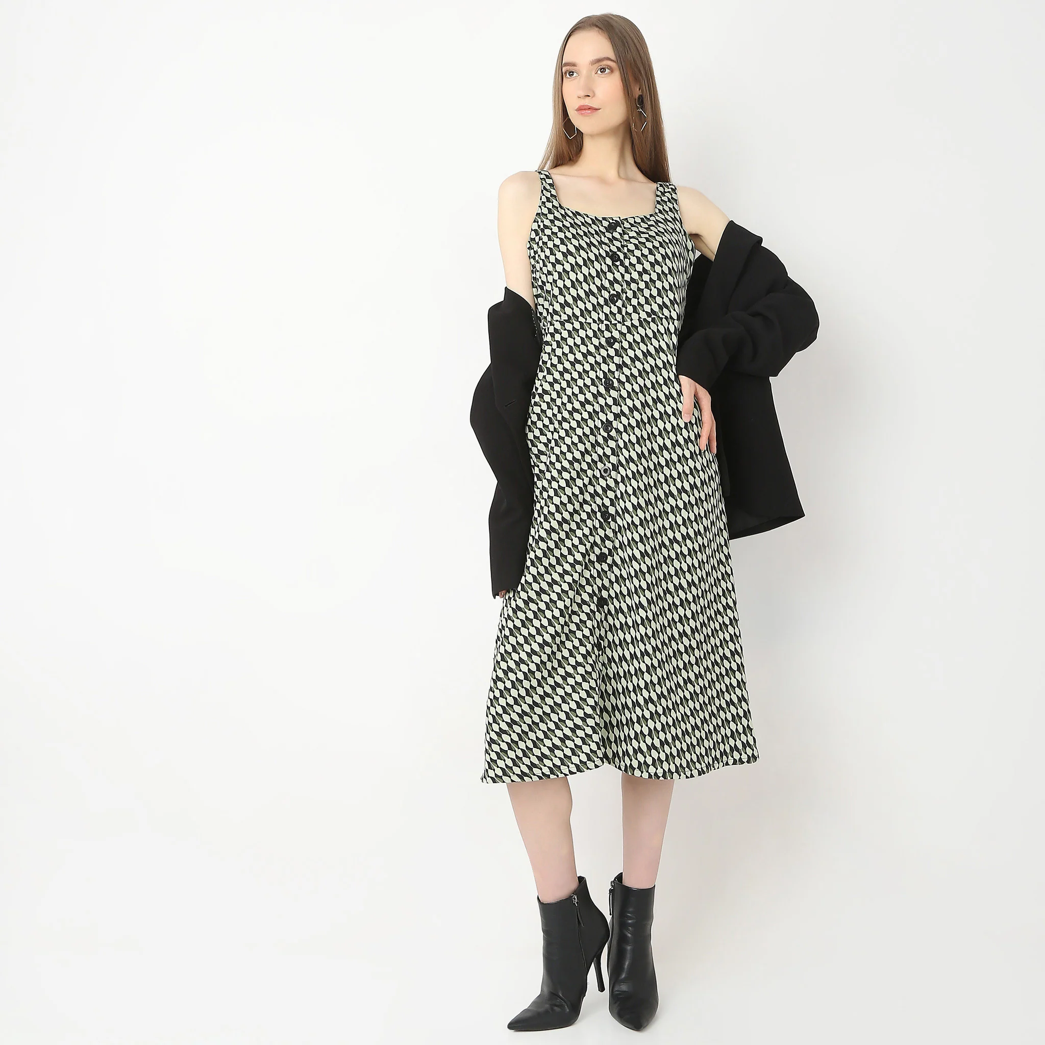 Flare Fit Printed Dress - Image 6