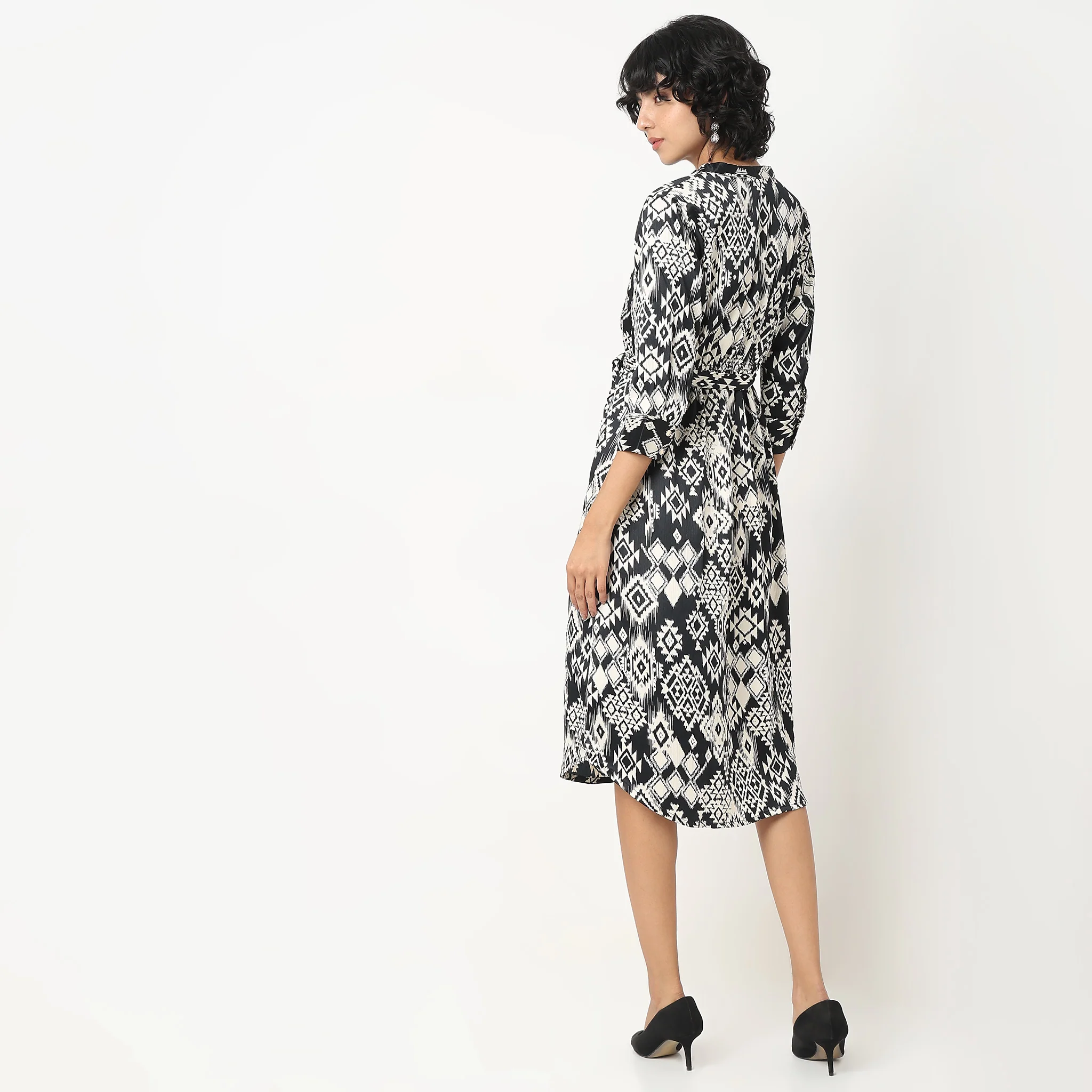 Flare Fit Printed Dress - Image 3