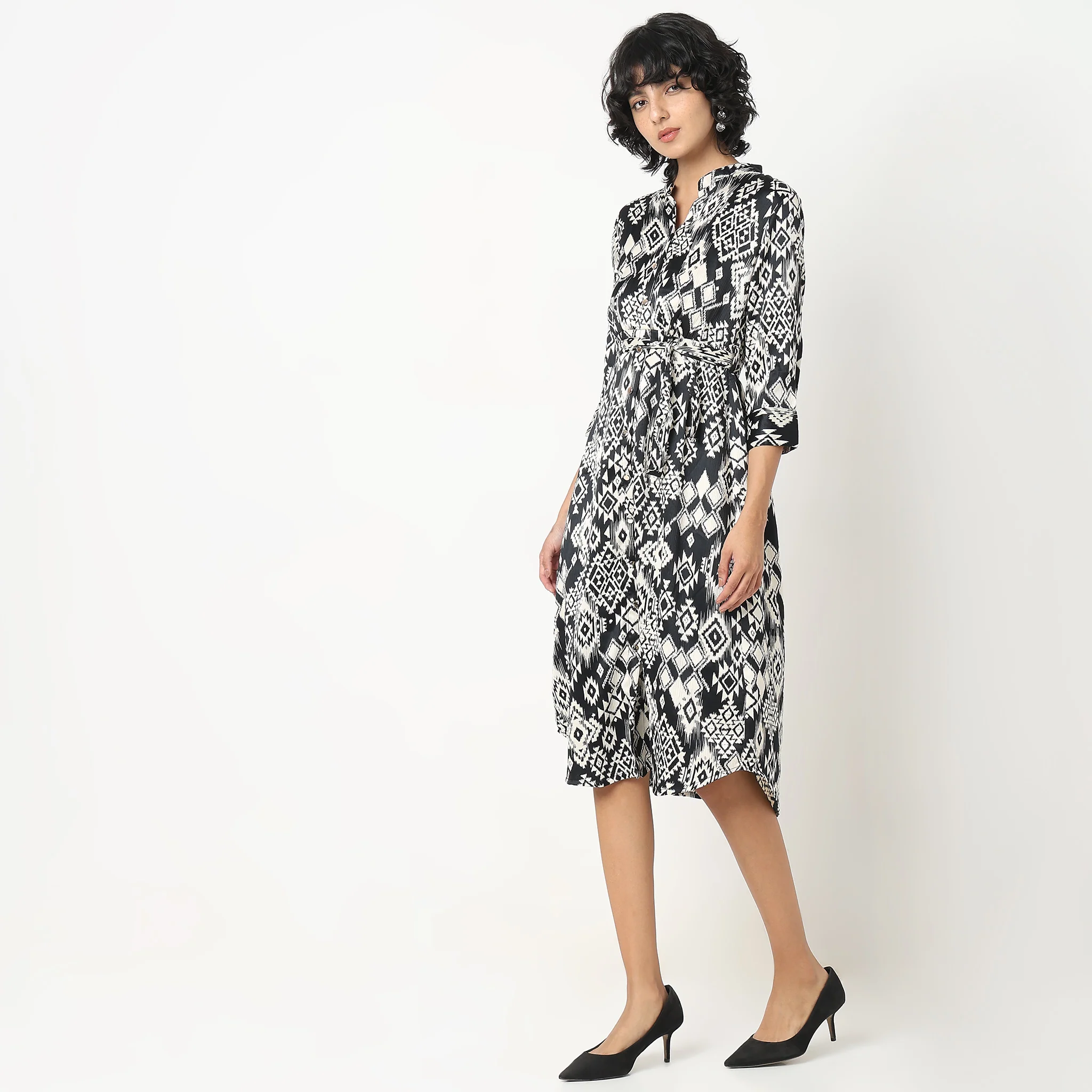 Flare Fit Printed Dress - Image 5