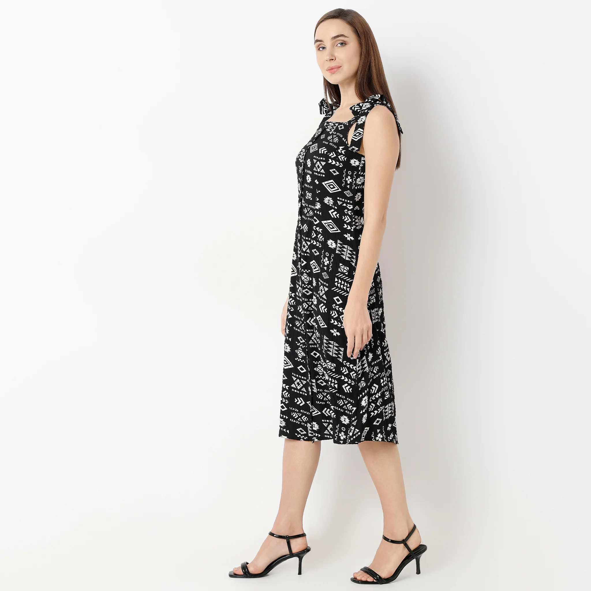 Flare Fit Printed Dress - Image 10