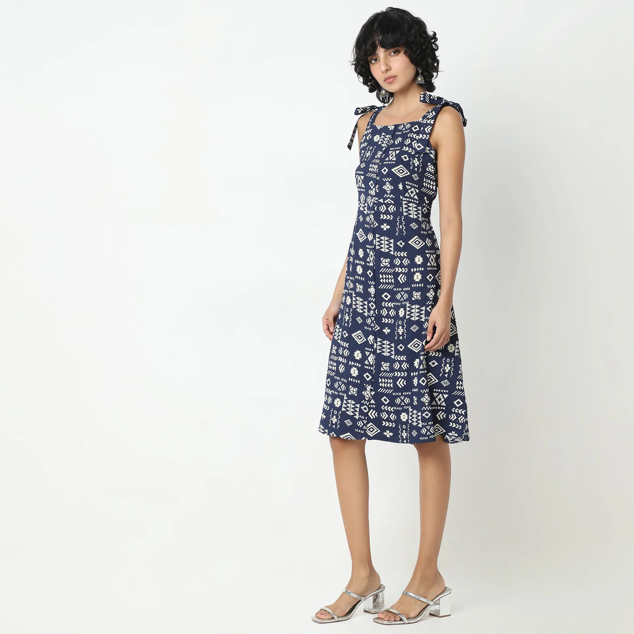 Flare Fit Printed Dress - Image 5