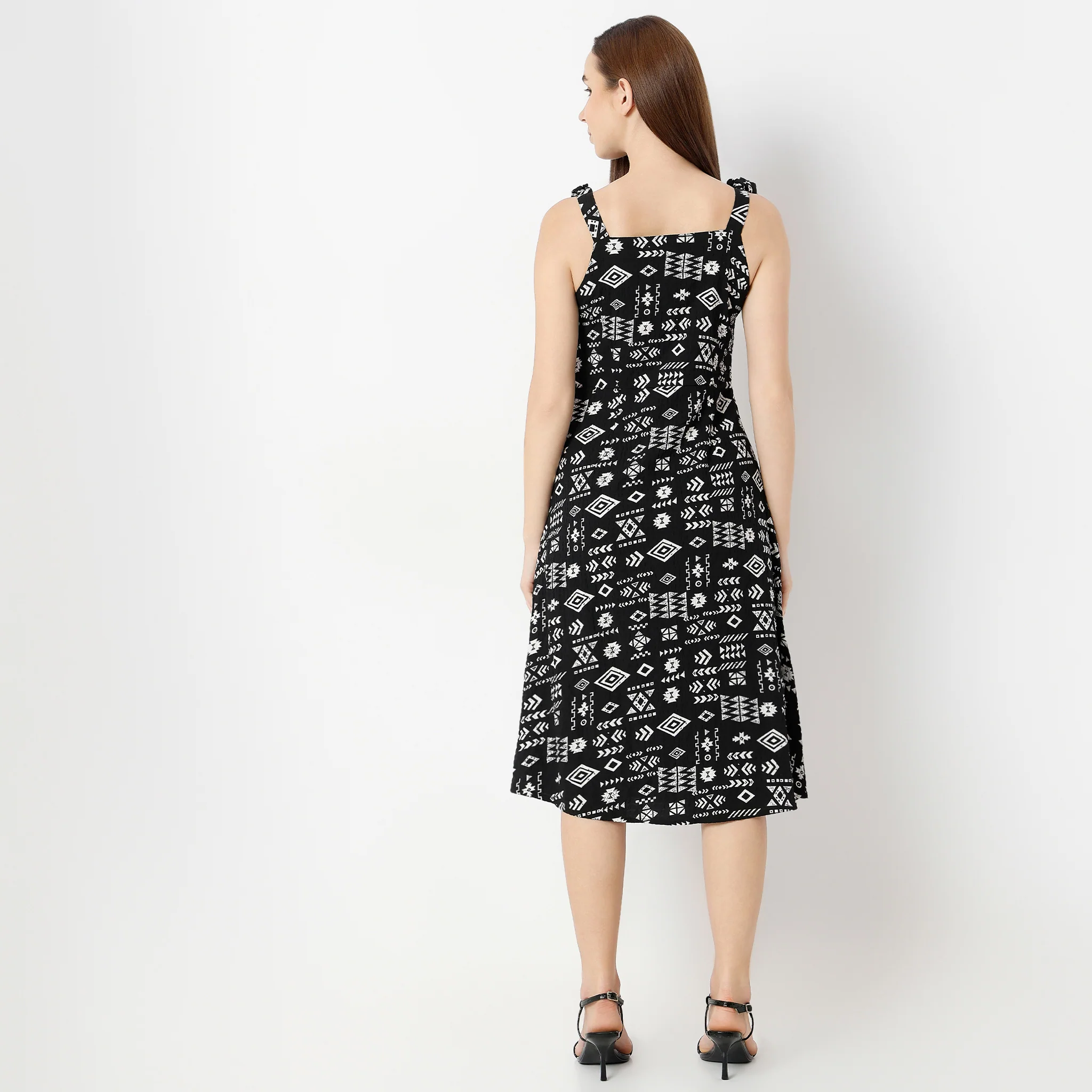 Flare Fit Printed Dress - Image 8