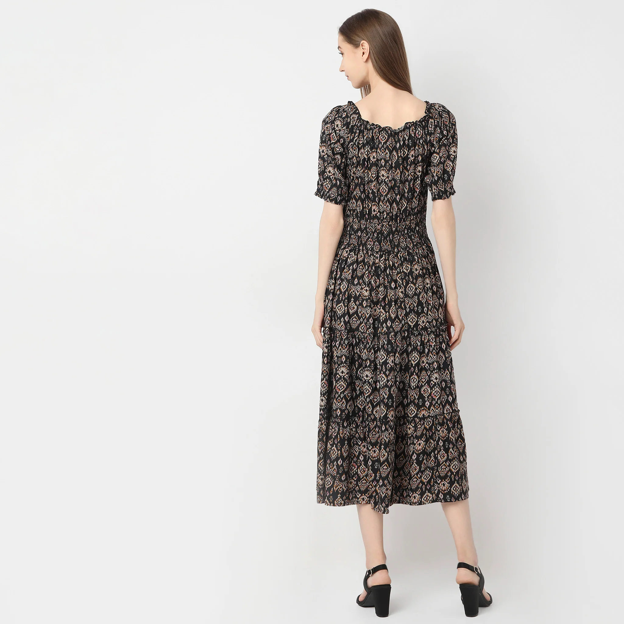 Flare Fit Printed Dress - Image 3