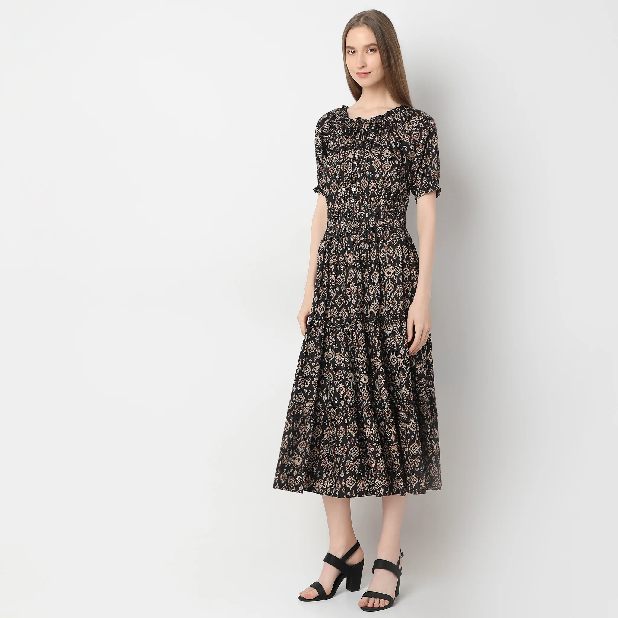 Flare Fit Printed Dress - Image 5