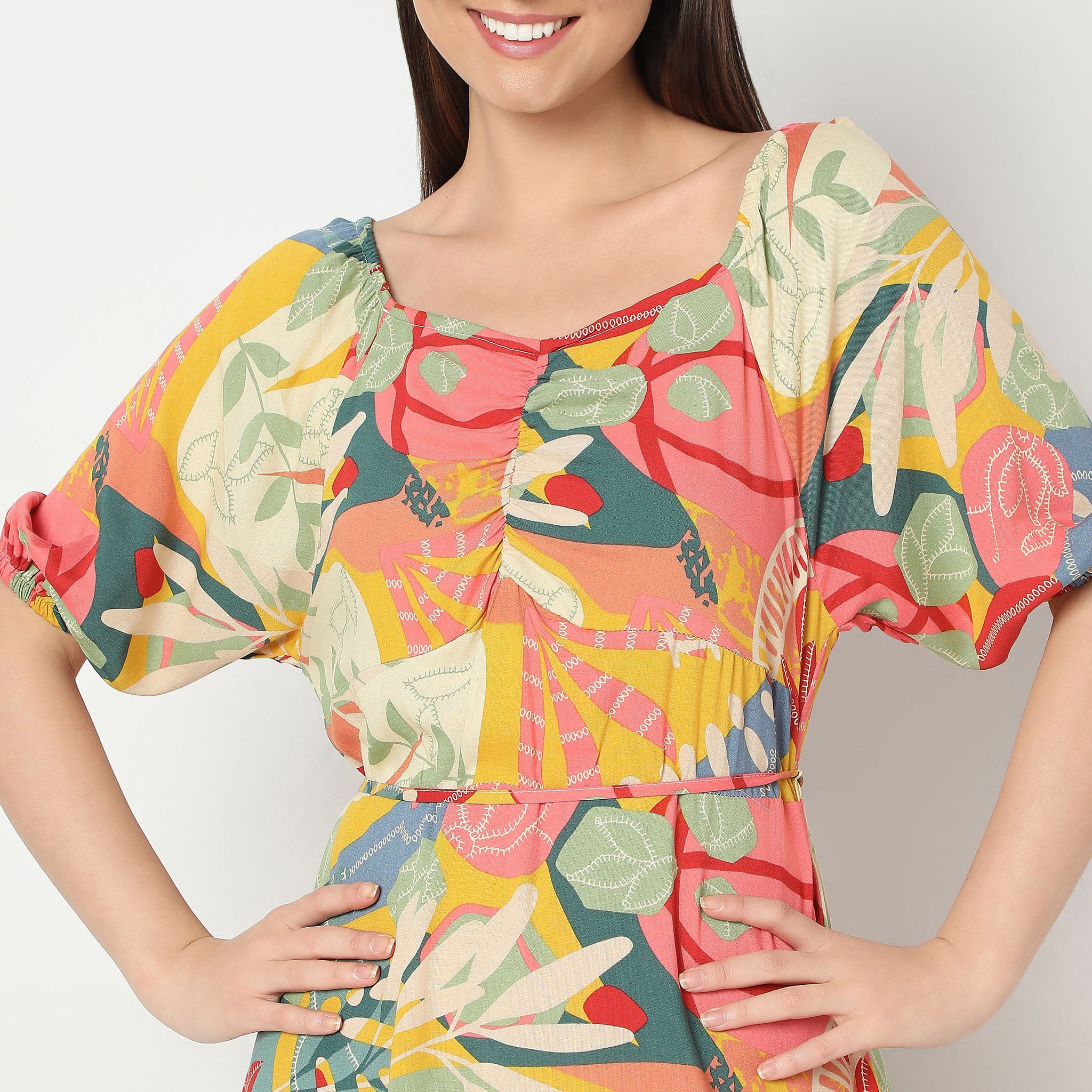 Flare Fit Printed Dress - Image 4